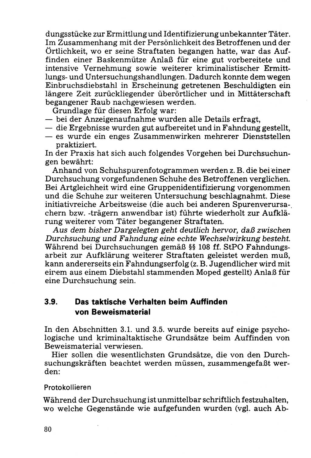Die Durchsuchung und die Beschlagnahme [Deutsche Demokratische Republik (DDR)] 1979, Seite 80 (Durchs. Beschl. DDR 1979, S. 80)