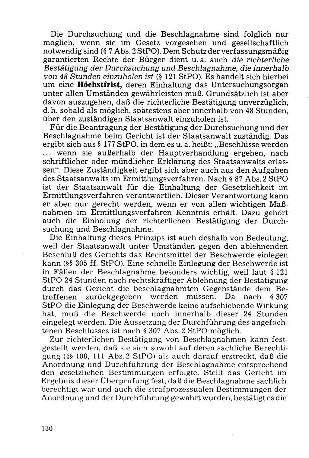 Die Durchsuchung und die Beschlagnahme [Deutsche Demokratische Republik (DDR)] 1979, Seite 130 (Durchs. Beschl. DDR 1979, S. 130)
