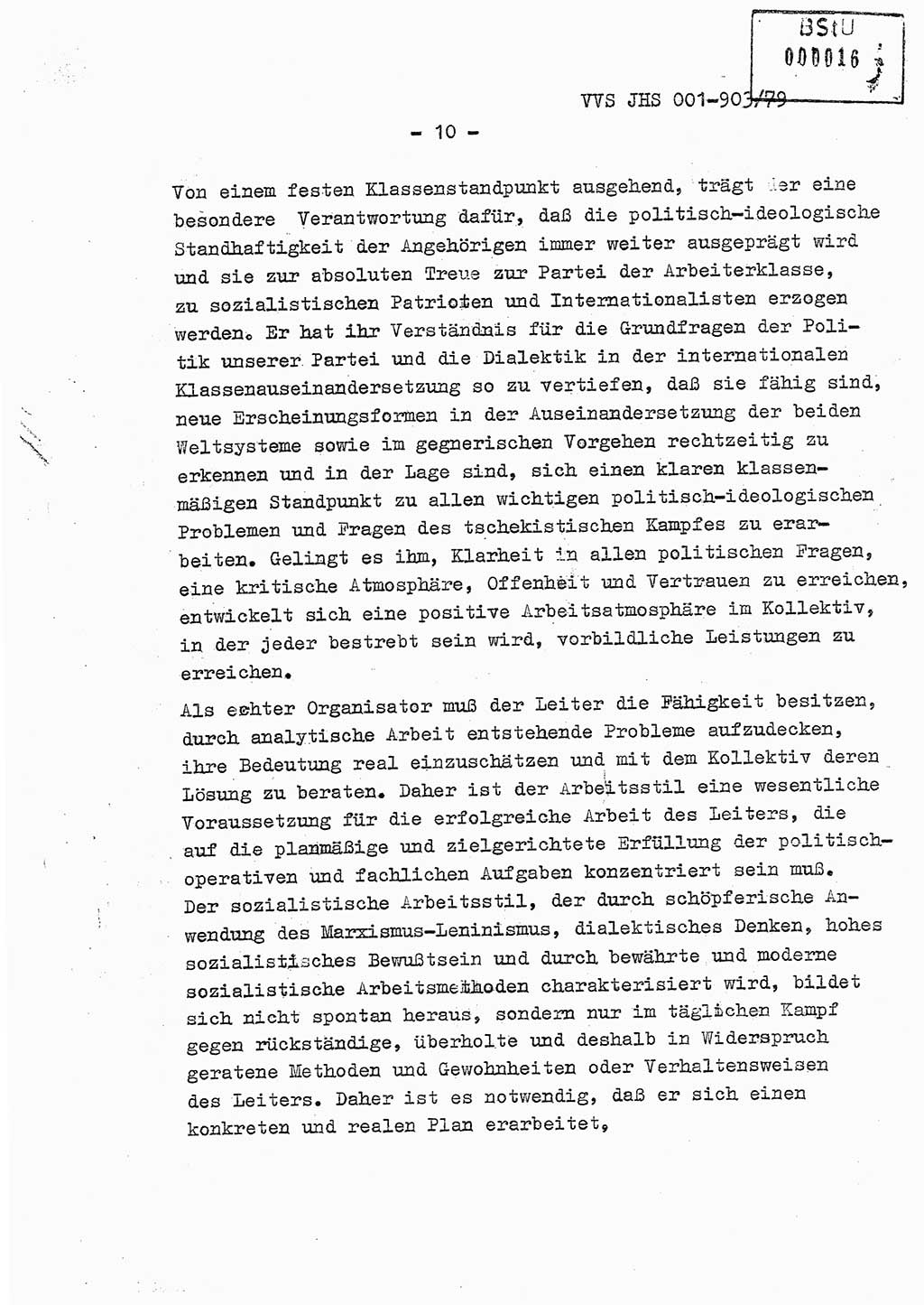 Fachschulabschlußarbeit Oberleutnant Jochen Pfeffer (HA Ⅸ/AGL), Ministerium für Staatssicherheit (MfS) [Deutsche Demokratische Republik (DDR)], Juristische Hochschule (JHS), Vertrauliche Verschlußsache (VVS) 001-903/79, Potsdam 1979, Seite 10 (FS-Abschl.-Arb. MfS DDR JHS VVS 001-903/79 1979, S. 10)
