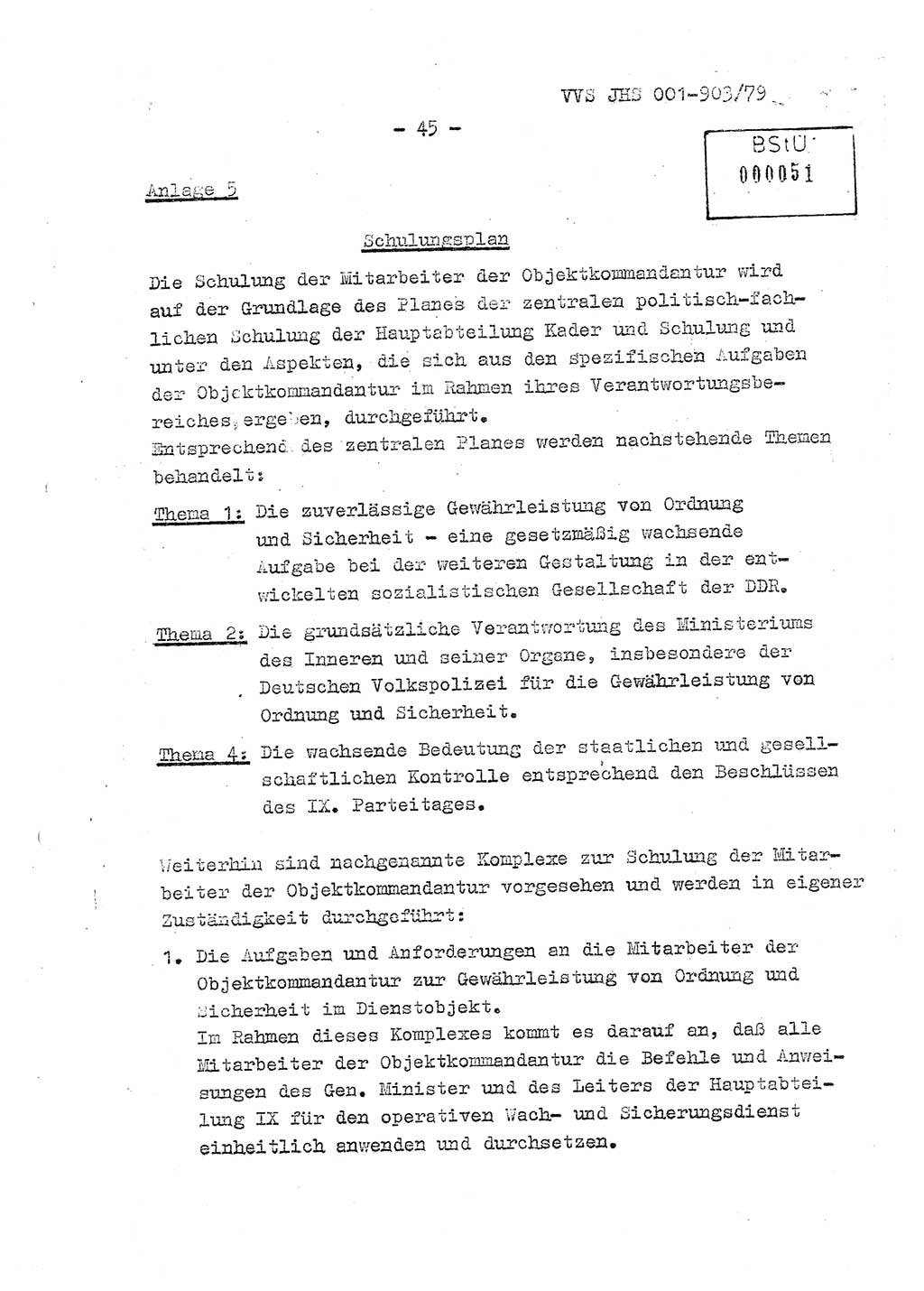Fachschulabschlußarbeit Oberleutnant Jochen Pfeffer (HA Ⅸ/AGL), Ministerium für Staatssicherheit (MfS) [Deutsche Demokratische Republik (DDR)], Juristische Hochschule (JHS), Vertrauliche Verschlußsache (VVS) 001-903/79, Potsdam 1979, Seite 45 (FS-Abschl.-Arb. MfS DDR JHS VVS 001-903/79 1979, S. 45)