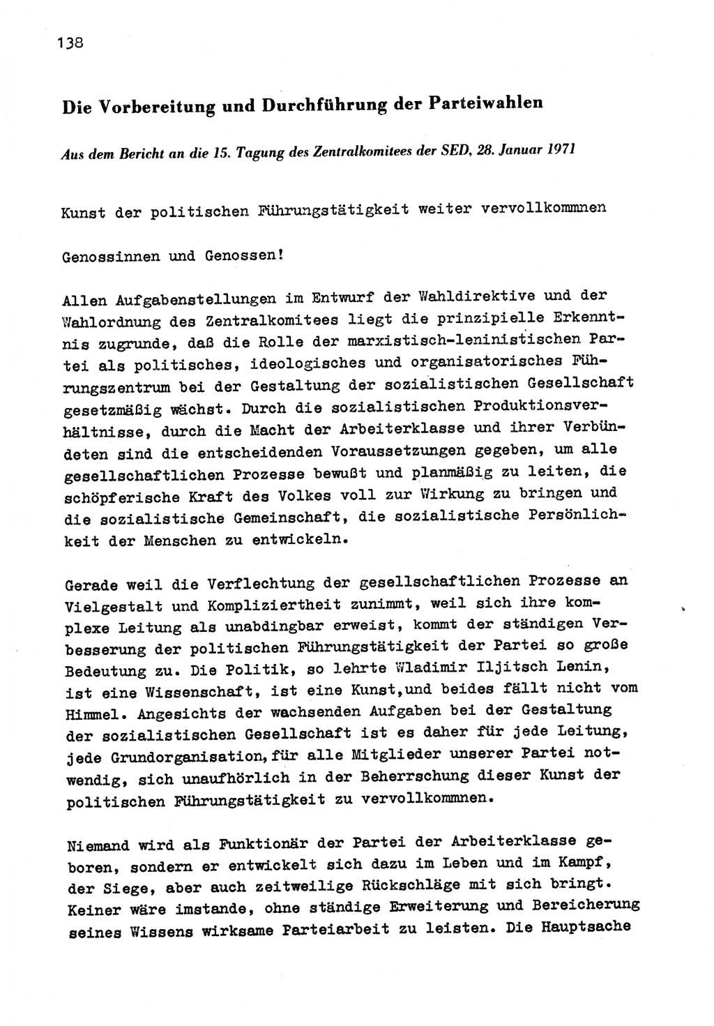Zu Fragen der Parteiarbeit [Sozialistische Einheitspartei Deutschlands (SED) Deutsche Demokratische Republik (DDR)] 1979, Seite 138 (Fr. PA SED DDR 1979, S. 138)