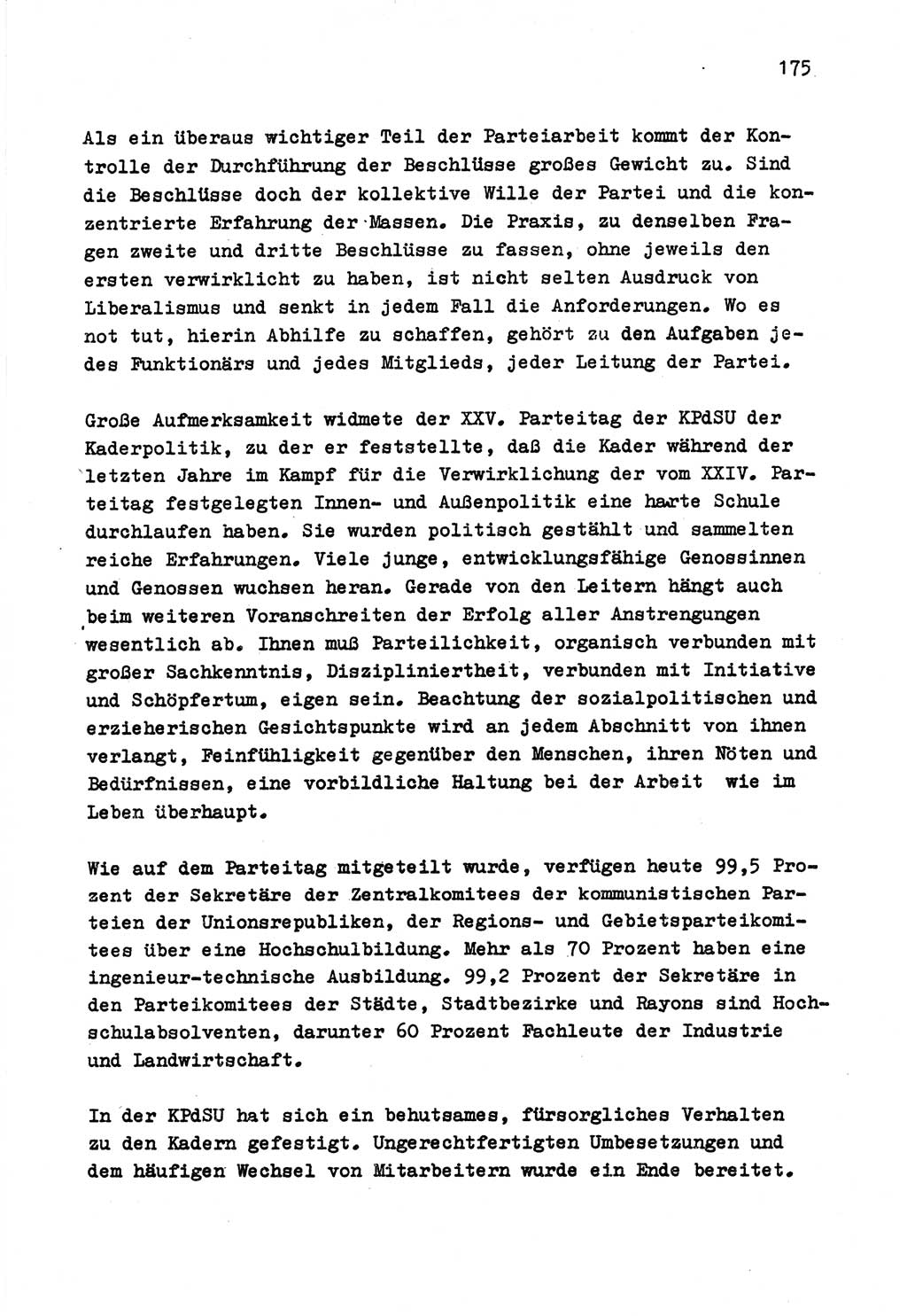 Zu Fragen der Parteiarbeit [Sozialistische Einheitspartei Deutschlands (SED) Deutsche Demokratische Republik (DDR)] 1979, Seite 175 (Fr. PA SED DDR 1979, S. 175)