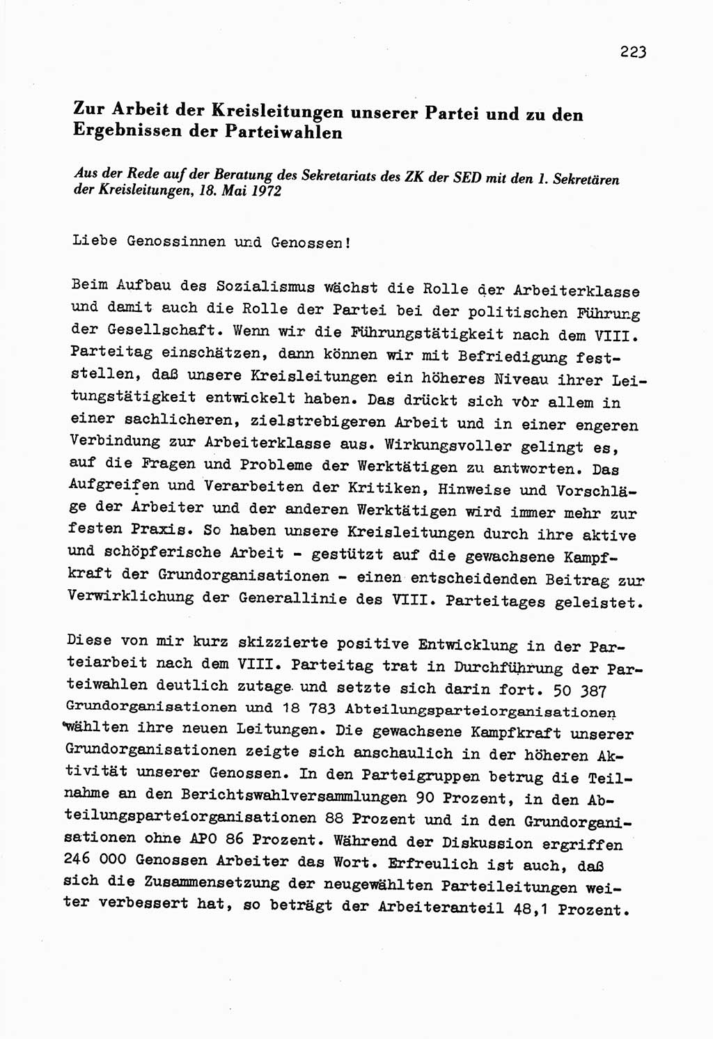 Zu Fragen der Parteiarbeit [Sozialistische Einheitspartei Deutschlands (SED) Deutsche Demokratische Republik (DDR)] 1979, Seite 223 (Fr. PA SED DDR 1979, S. 223)