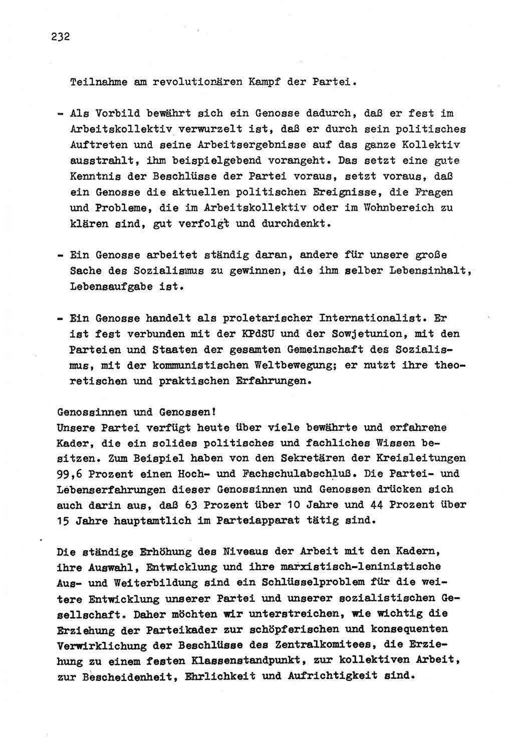 Zu Fragen der Parteiarbeit [Sozialistische Einheitspartei Deutschlands (SED) Deutsche Demokratische Republik (DDR)] 1979, Seite 232 (Fr. PA SED DDR 1979, S. 232)