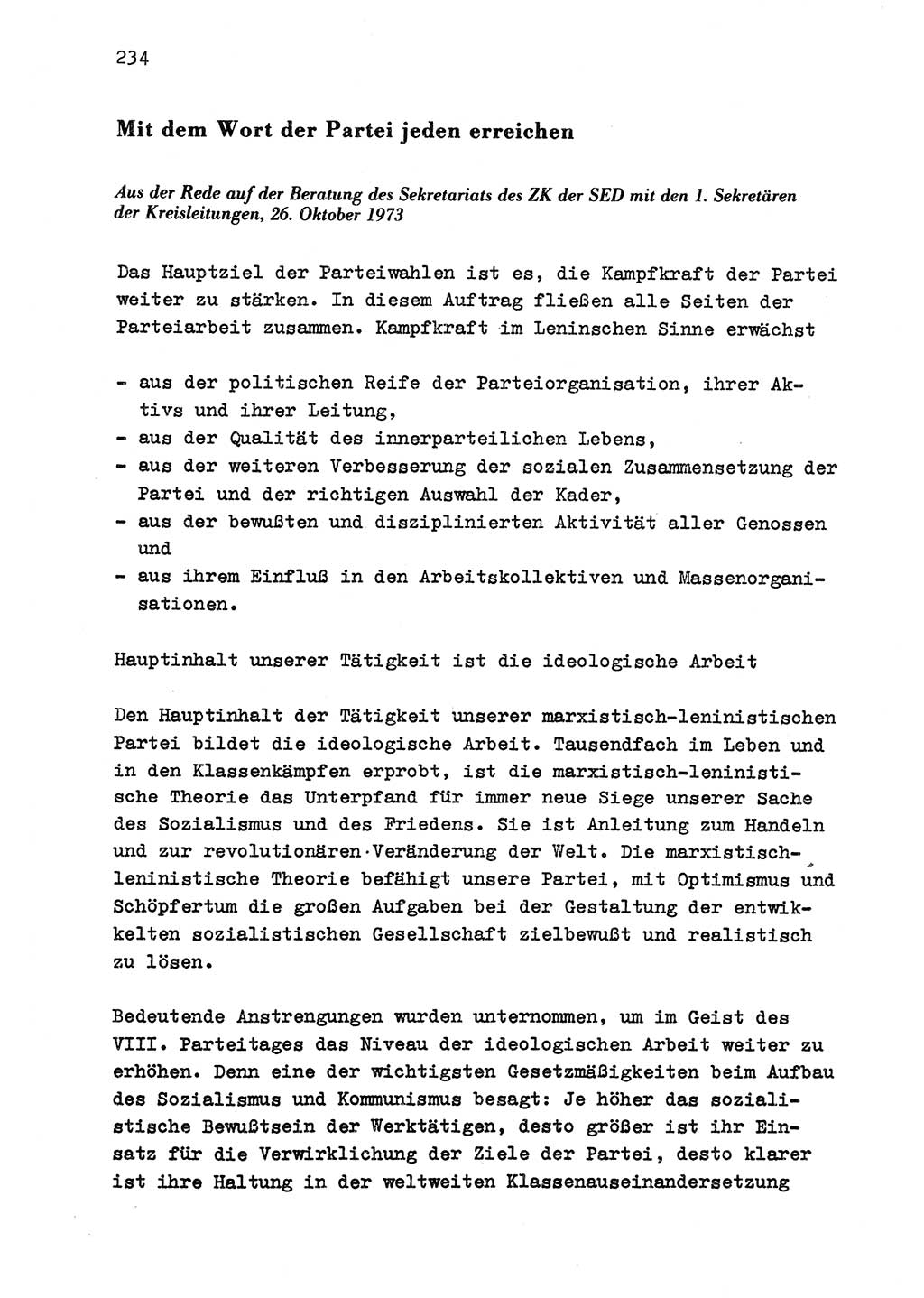 Zu Fragen der Parteiarbeit [Sozialistische Einheitspartei Deutschlands (SED) Deutsche Demokratische Republik (DDR)] 1979, Seite 234 (Fr. PA SED DDR 1979, S. 234)