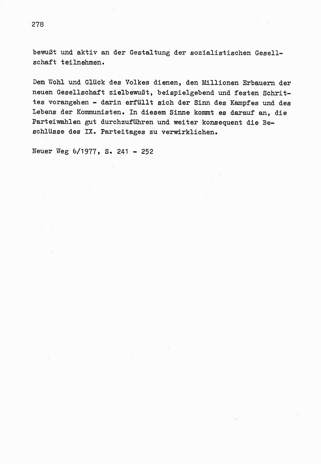 Zu Fragen der Parteiarbeit [Sozialistische Einheitspartei Deutschlands (SED) Deutsche Demokratische Republik (DDR)] 1979, Seite 278 (Fr. PA SED DDR 1979, S. 278)