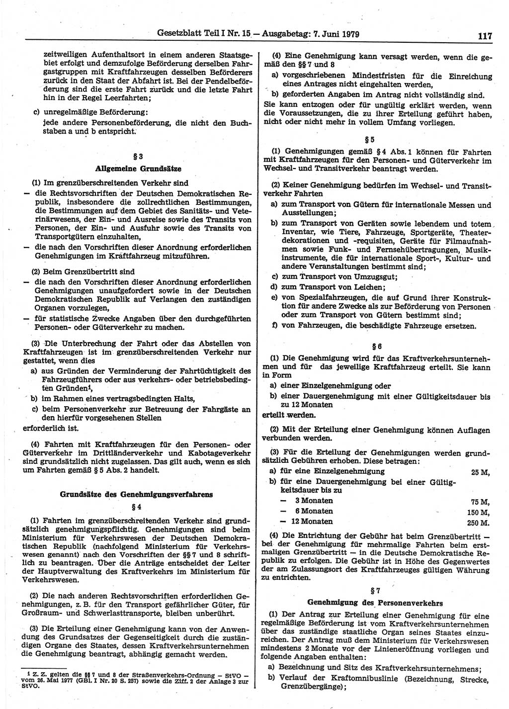 Gesetzblatt (GBl.) der Deutschen Demokratischen Republik (DDR) Teil Ⅰ 1979, Seite 117 (GBl. DDR Ⅰ 1979, S. 117)