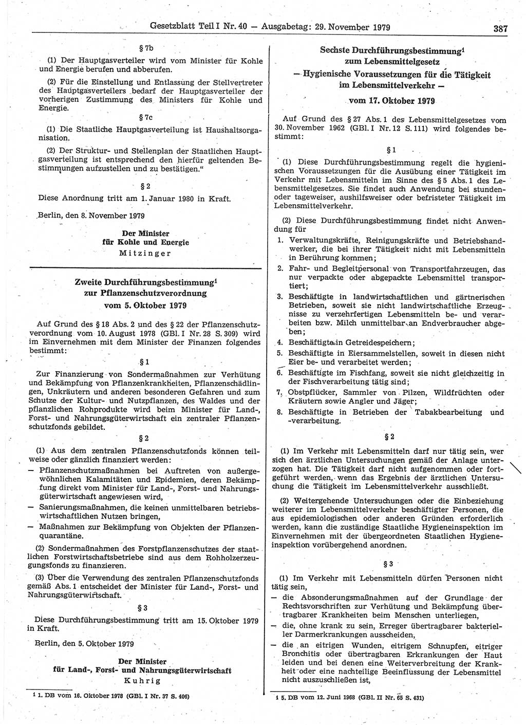 Gesetzblatt (GBl.) der Deutschen Demokratischen Republik (DDR) Teil Ⅰ 1979, Seite 387 (GBl. DDR Ⅰ 1979, S. 387)