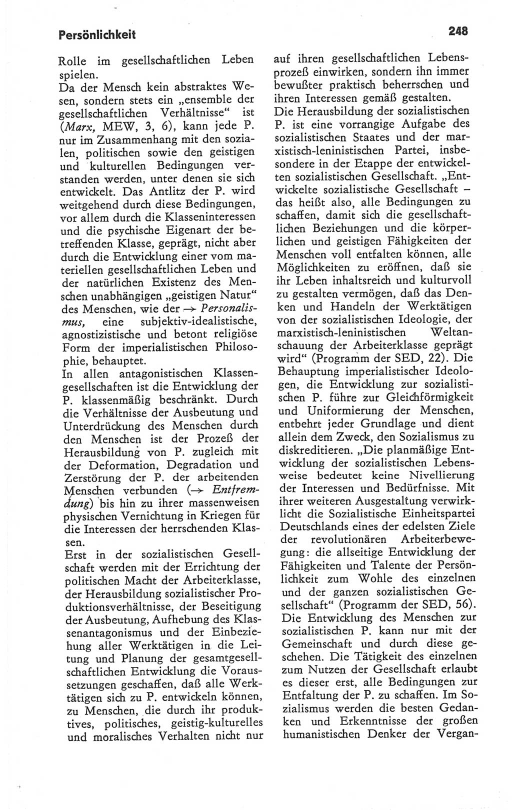 Kleines Wörterbuch der marxistisch-leninistischen Philosophie [Deutsche Demokratische Republik (DDR)] 1979, Seite 248 (Kl. Wb. ML Phil. DDR 1979, S. 248)
