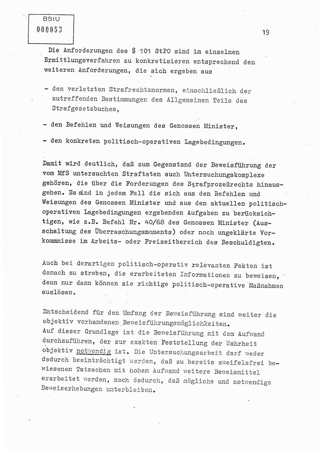 Lektion Ministerium für Staatssicherheit (MfS) [Deutsche Demokratische Republik (DDR)], Hauptabteilung (HA) Ⅸ, Berlin 1979, Seite 19 (Lekt. Bew.-Fü. EV MfS DDR HA Ⅸ 1979, S. 19)