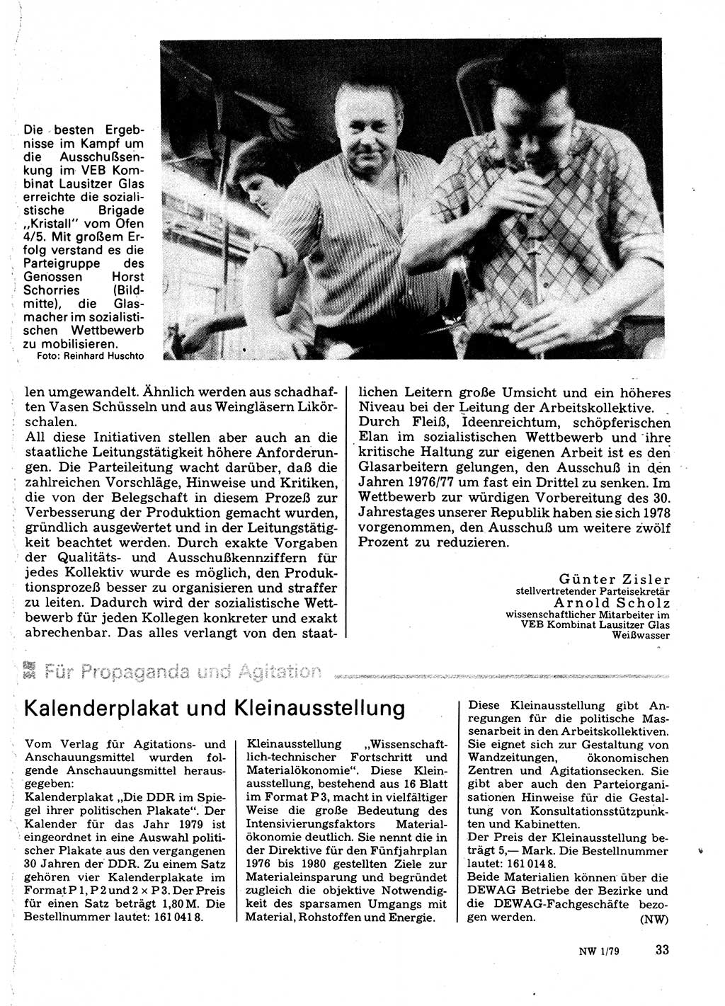 Neuer Weg (NW), Organ des Zentralkomitees (ZK) der SED (Sozialistische Einheitspartei Deutschlands) für Fragen des Parteilebens, 34. Jahrgang [Deutsche Demokratische Republik (DDR)] 1979, Seite 33 (NW ZK SED DDR 1979, S. 33)