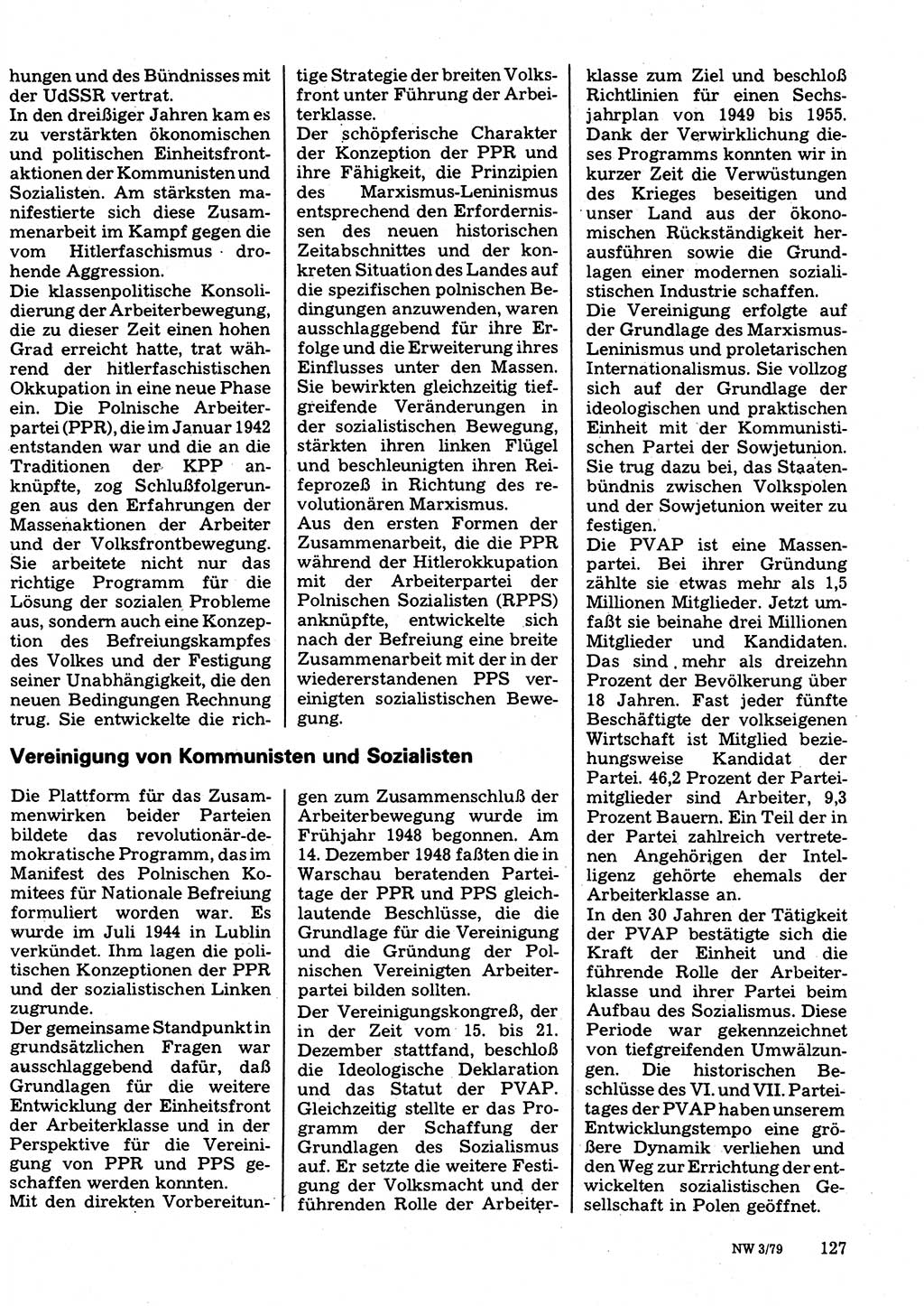 Neuer Weg (NW), Organ des Zentralkomitees (ZK) der SED (Sozialistische Einheitspartei Deutschlands) für Fragen des Parteilebens, 34. Jahrgang [Deutsche Demokratische Republik (DDR)] 1979, Seite 127 (NW ZK SED DDR 1979, S. 127)