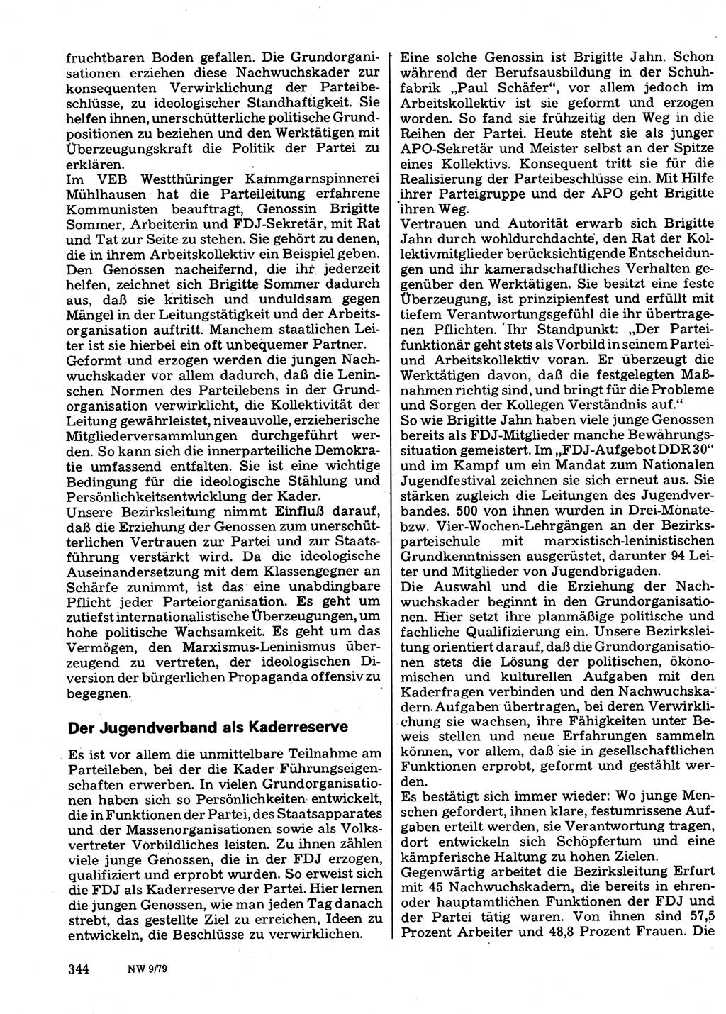 Neuer Weg (NW), Organ des Zentralkomitees (ZK) der SED (Sozialistische Einheitspartei Deutschlands) für Fragen des Parteilebens, 34. Jahrgang [Deutsche Demokratische Republik (DDR)] 1979, Seite 344 (NW ZK SED DDR 1979, S. 344)