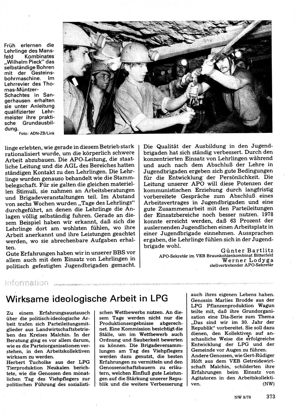 Neuer Weg (NW), Organ des Zentralkomitees (ZK) der SED (Sozialistische Einheitspartei Deutschlands) für Fragen des Parteilebens, 34. Jahrgang [Deutsche Demokratische Republik (DDR)] 1979, Seite 373 (NW ZK SED DDR 1979, S. 373)