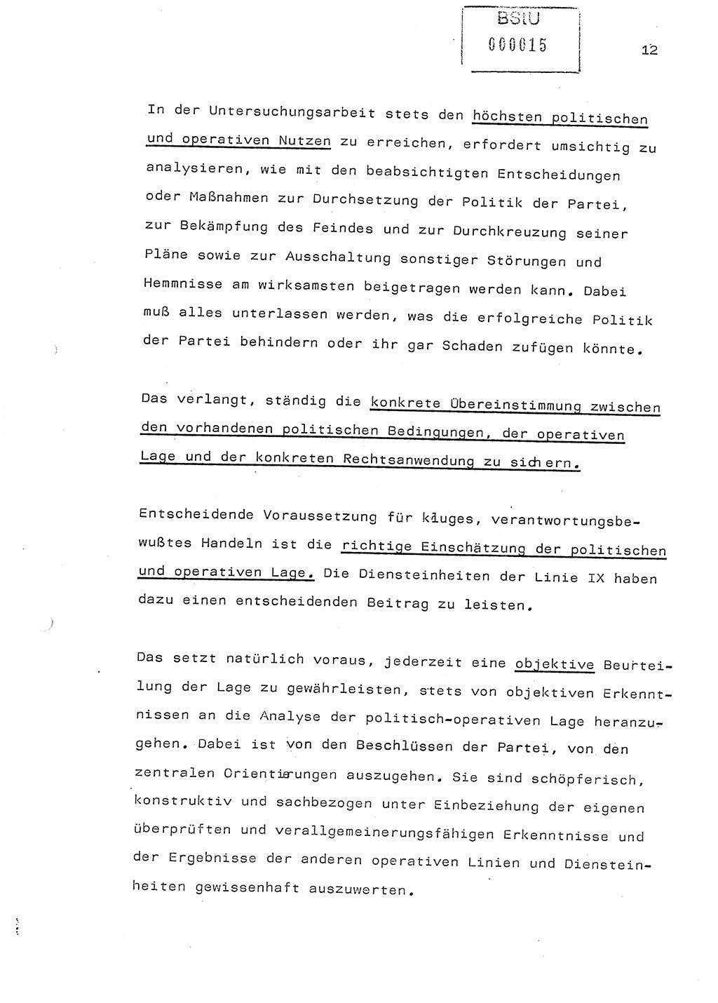Referat (Generaloberst Erich Mielke) auf der Zentralen Dienstkonferenz am 24.5.1979 [Ministerium für Staatssicherheit (MfS), Deutsche Demokratische Republik (DDR), Der Minister], Berlin 1979, Seite 12 (Ref. DK DDR MfS Min. /79 1979, S. 12)