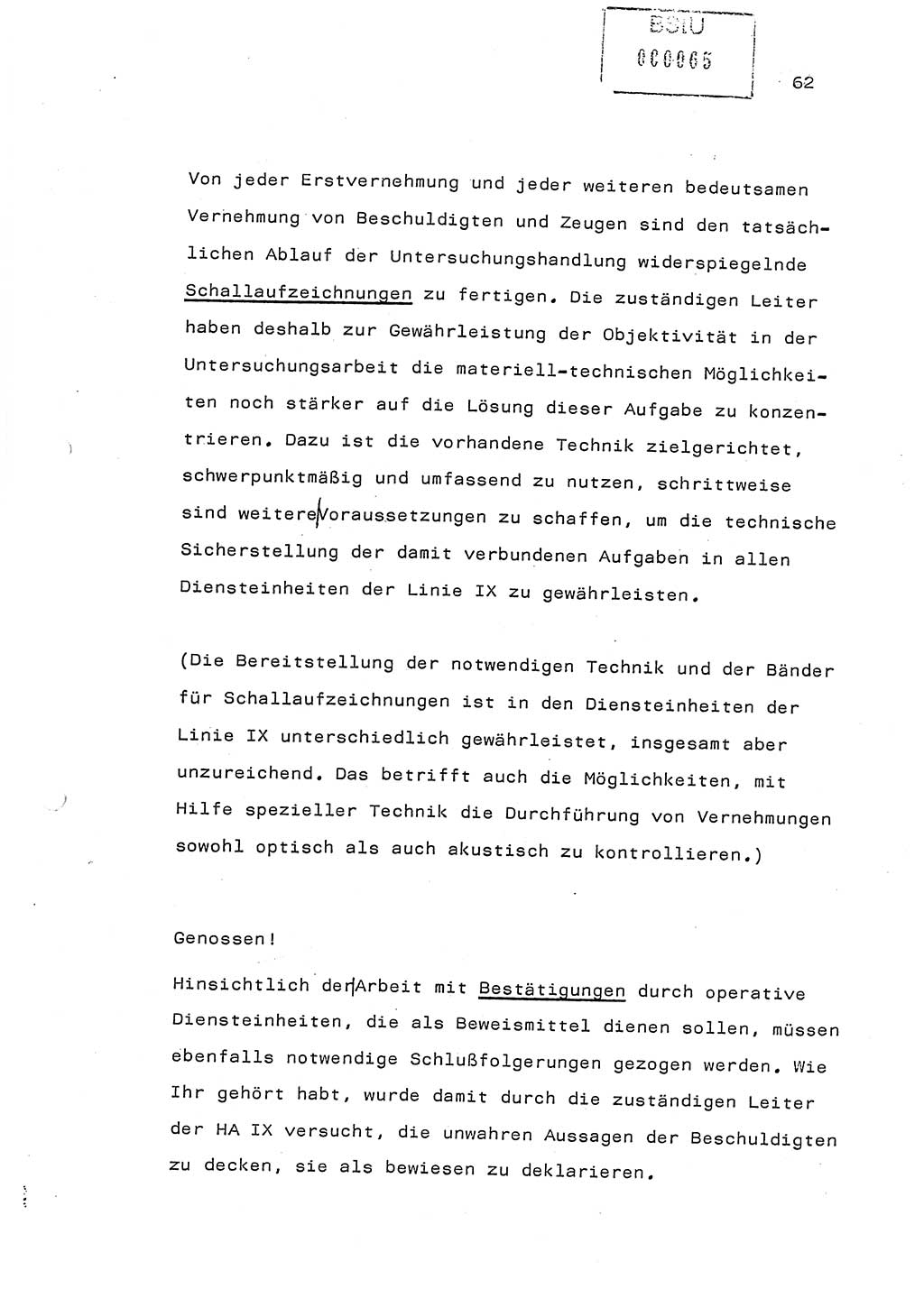 Referat (Generaloberst Erich Mielke) auf der Zentralen Dienstkonferenz am 24.5.1979 [Ministerium für Staatssicherheit (MfS), Deutsche Demokratische Republik (DDR), Der Minister], Berlin 1979, Seite 62 (Ref. DK DDR MfS Min. /79 1979, S. 62)