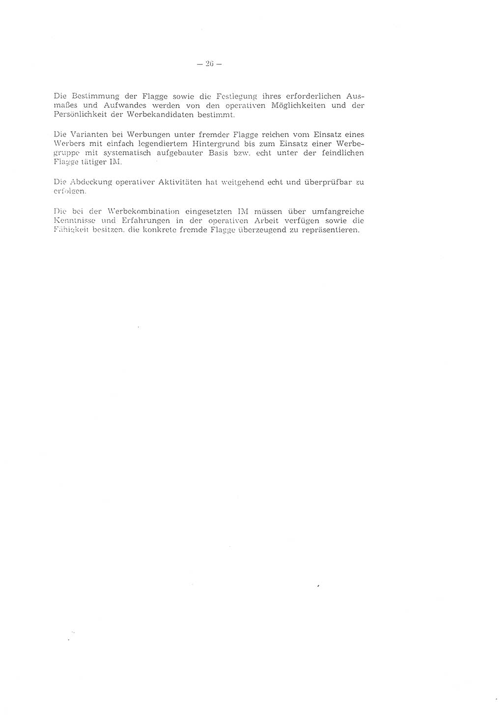 Richtlinie 2/79 für die Arbeit mit Inoffiziellen Mitarbeitern (IM) im Operationsgebiet, Deutsche Demokratische Republik (DDR), Ministerium für Staatssicherheit (MfS), Der Minister (Mielke), Geheime Verschlußsache (GVS) ooo8-2/79, Berlin 1979, Seite 26 (RL 2/79 DDR MfS Min. GVS ooo8-2/79 1979, S. 26)