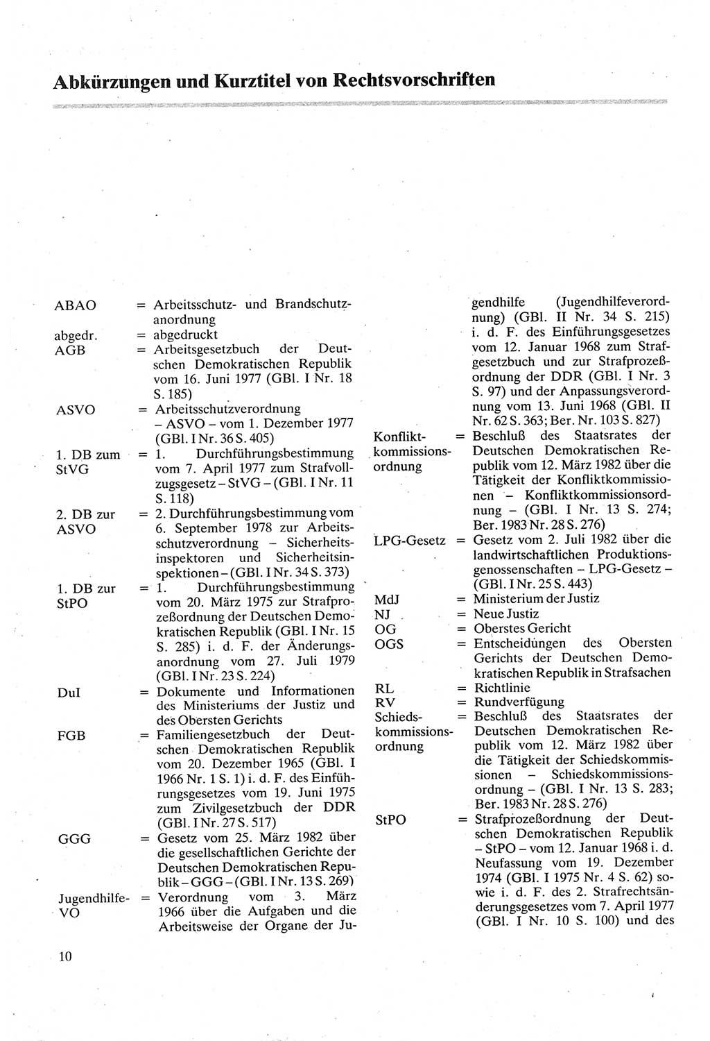 Strafgesetzbuch (StGB) der Deutschen Demokratischen Republik (DDR) sowie angrenzende Gesetze und Bestimmungen 1979, Seite 10 (StGB DDR Ges. Best. 1979, S. 10)