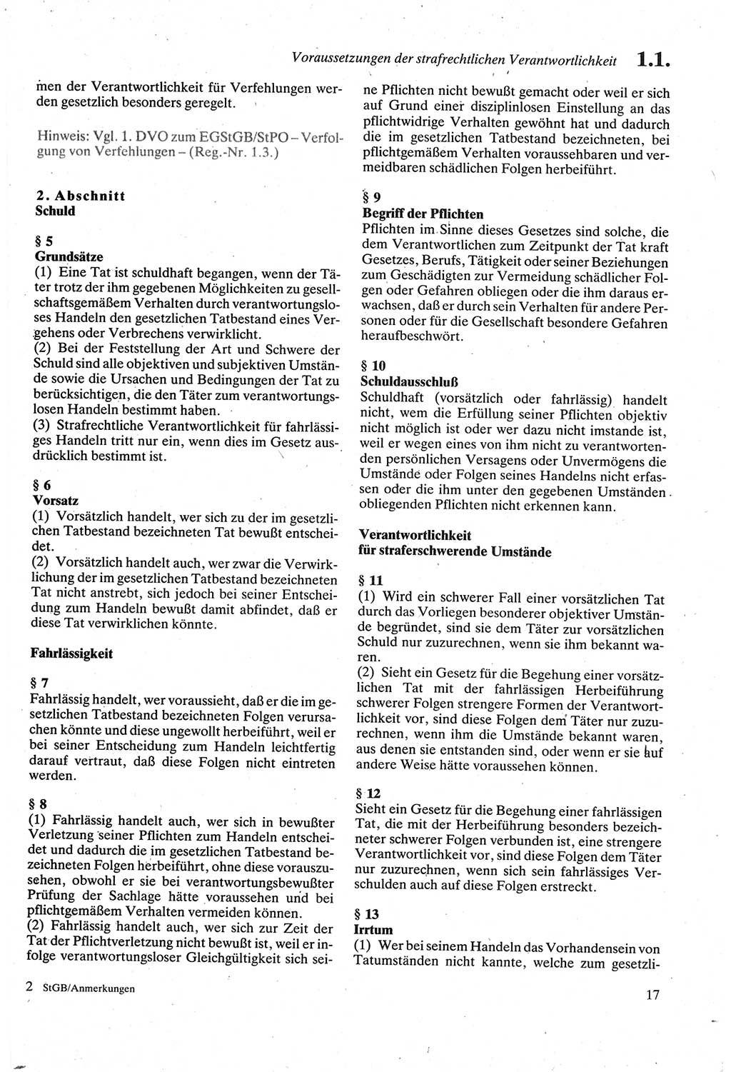 Strafgesetzbuch (StGB) der Deutschen Demokratischen Republik (DDR) sowie angrenzende Gesetze und Bestimmungen 1979, Seite 17 (StGB DDR Ges. Best. 1979, S. 17)