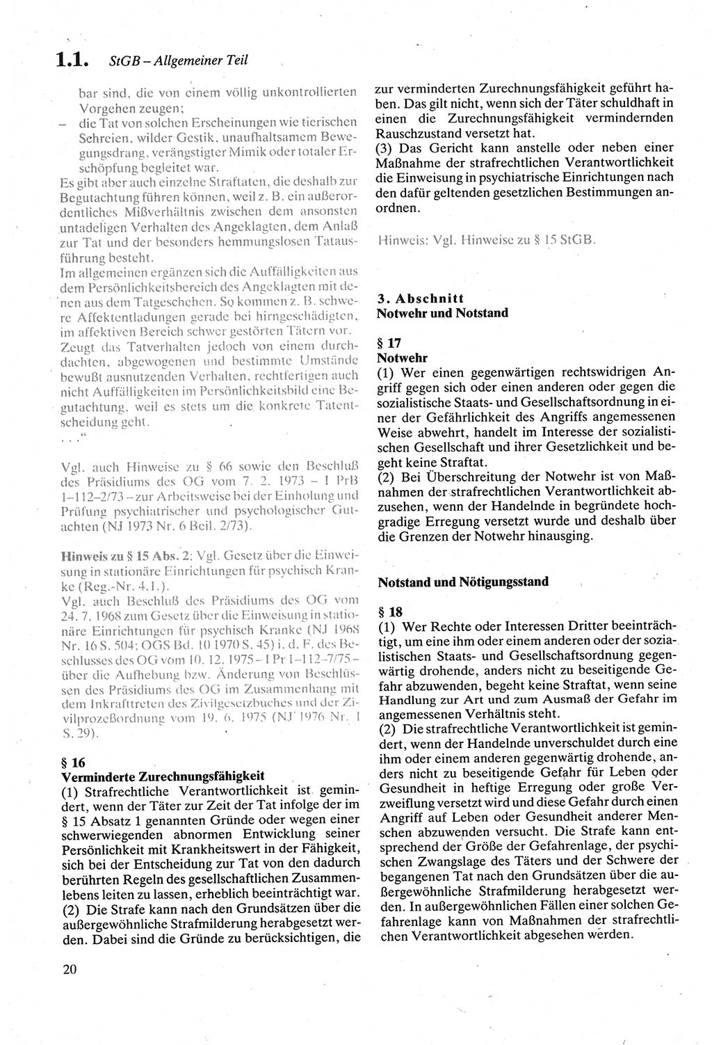 Strafgesetzbuch (StGB) der Deutschen Demokratischen Republik (DDR) sowie angrenzende Gesetze und Bestimmungen 1979, Seite 20 (StGB DDR Ges. Best. 1979, S. 20)