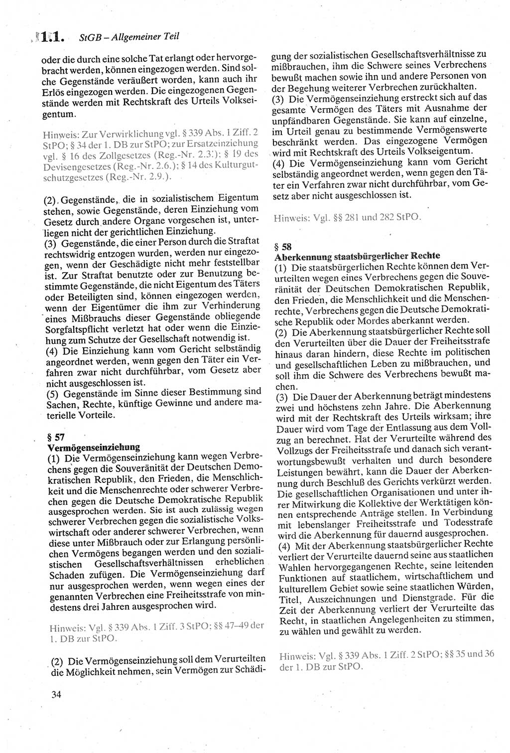 Strafgesetzbuch (StGB) der Deutschen Demokratischen Republik (DDR) sowie angrenzende Gesetze und Bestimmungen 1979, Seite 34 (StGB DDR Ges. Best. 1979, S. 34)