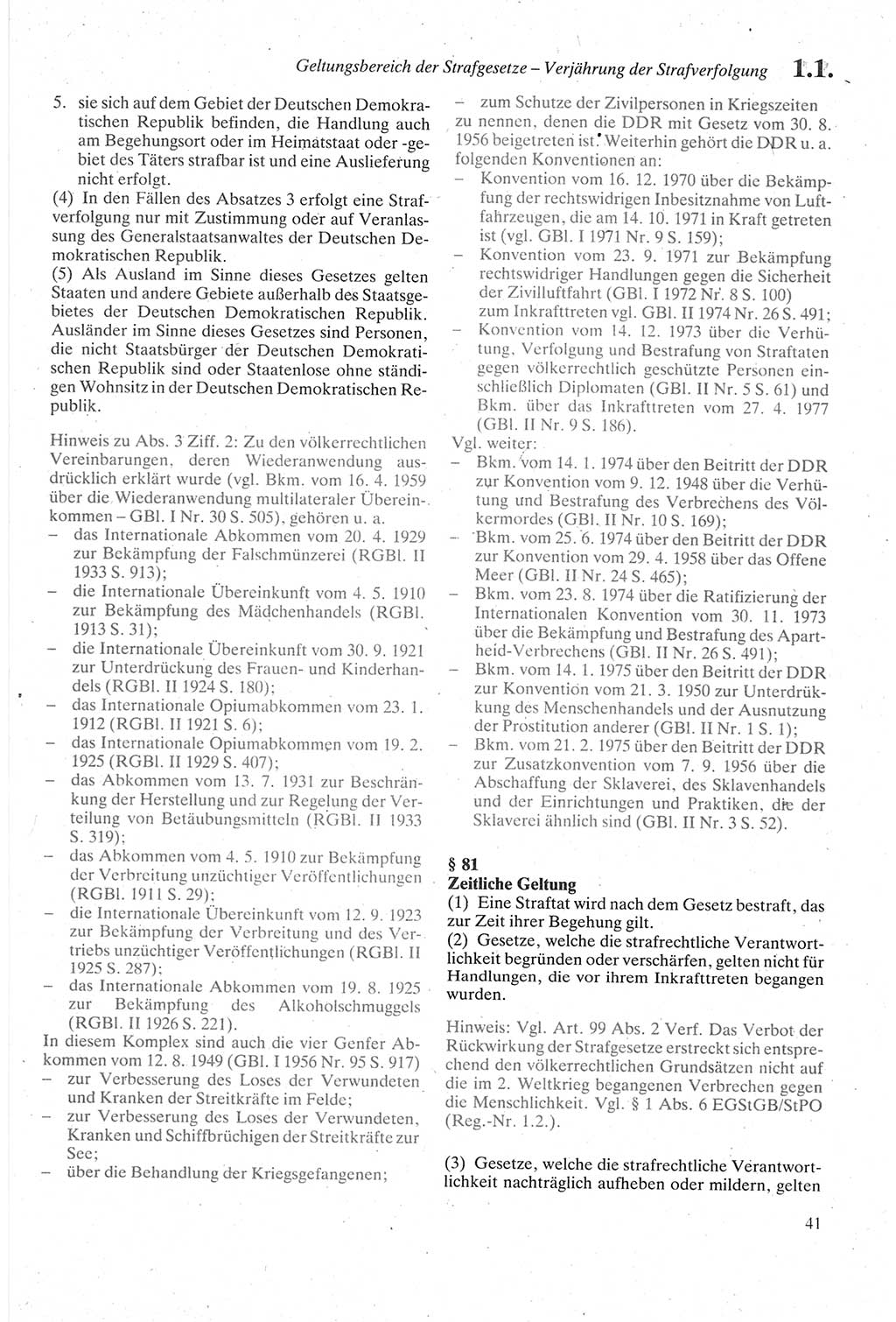 Strafgesetzbuch (StGB) der Deutschen Demokratischen Republik (DDR) sowie angrenzende Gesetze und Bestimmungen 1979, Seite 41 (StGB DDR Ges. Best. 1979, S. 41)