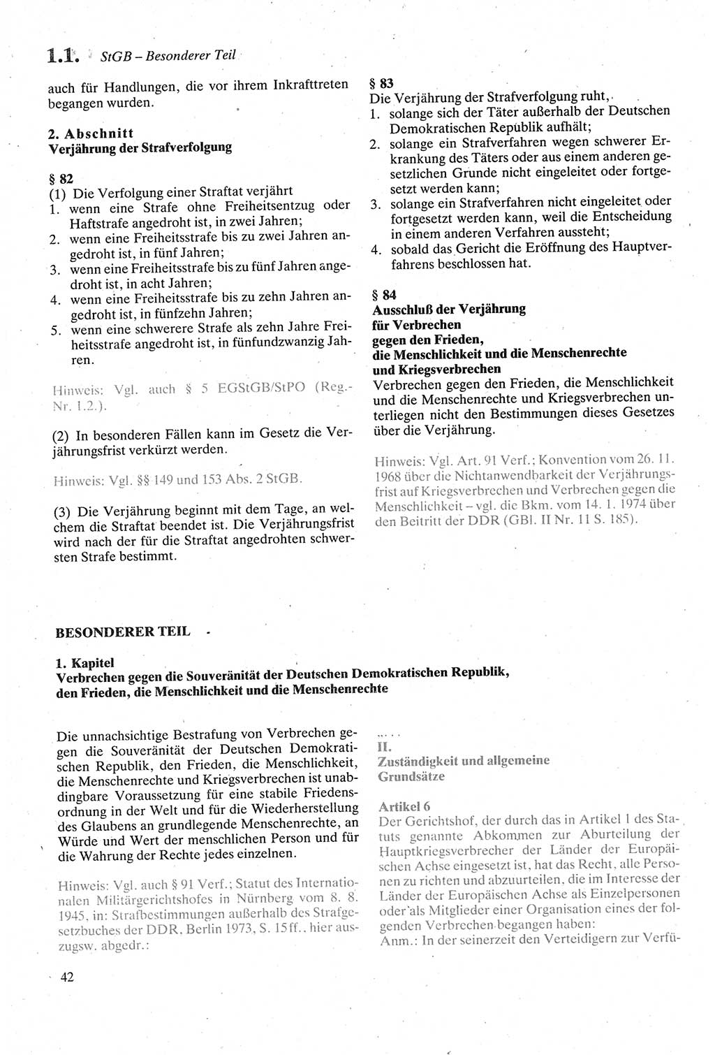 Strafgesetzbuch (StGB) der Deutschen Demokratischen Republik (DDR) sowie angrenzende Gesetze und Bestimmungen 1979, Seite 42 (StGB DDR Ges. Best. 1979, S. 42)