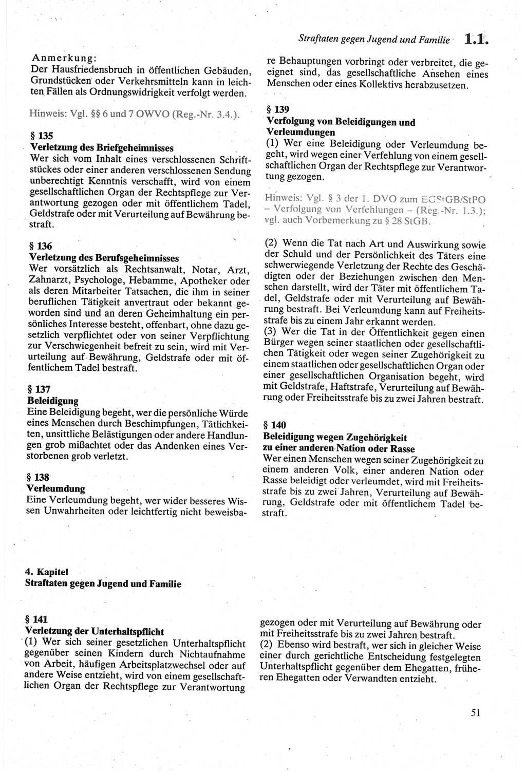 Strafgesetzbuch (StGB) der Deutschen Demokratischen Republik (DDR) sowie angrenzende Gesetze und Bestimmungen 1979, Seite 51 (StGB DDR Ges. Best. 1979, S. 51)