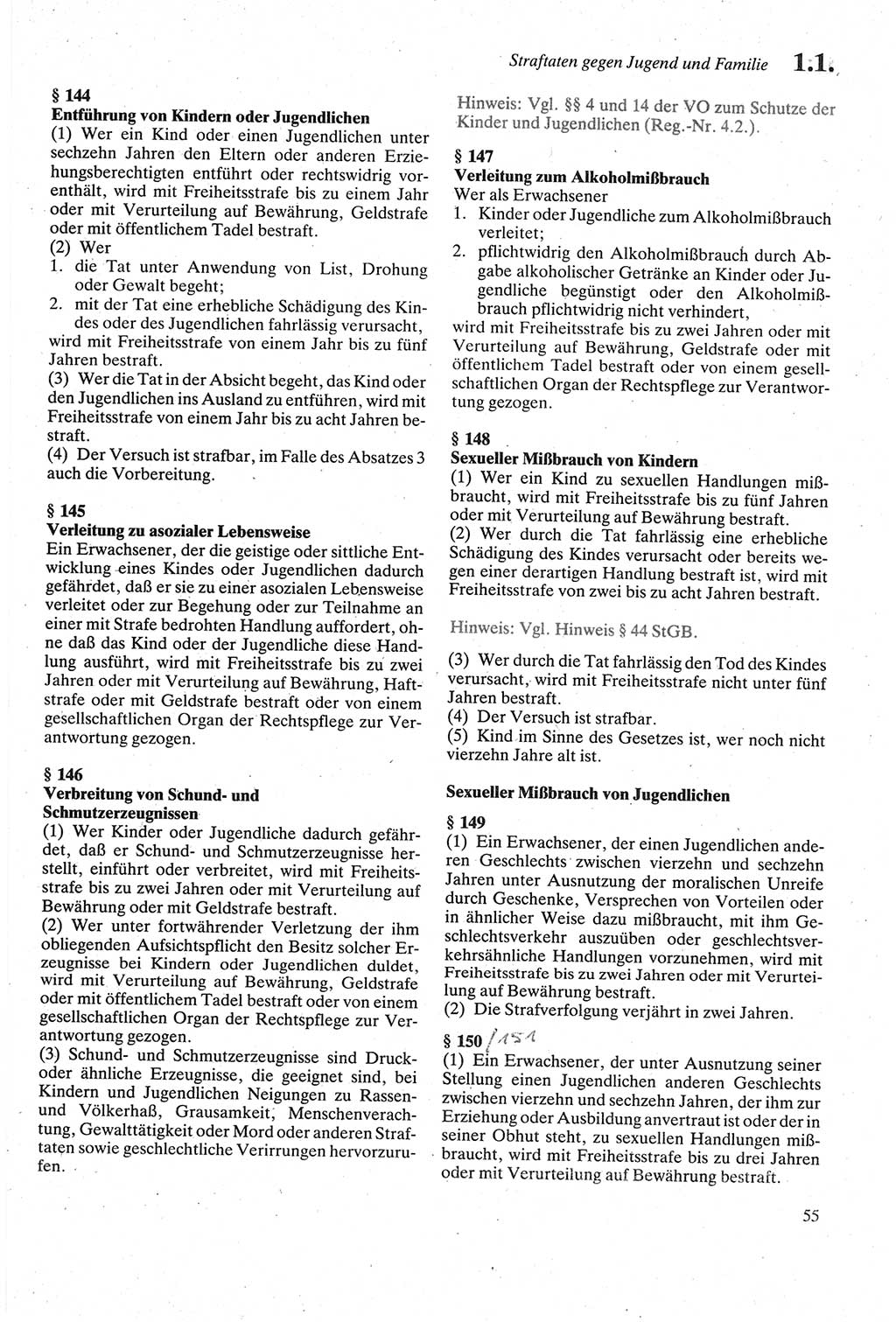 Strafgesetzbuch (StGB) der Deutschen Demokratischen Republik (DDR) sowie angrenzende Gesetze und Bestimmungen 1979, Seite 55 (StGB DDR Ges. Best. 1979, S. 55)