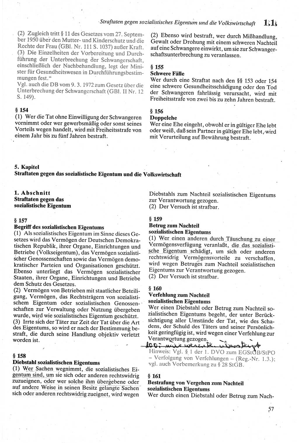 Strafgesetzbuch (StGB) der Deutschen Demokratischen Republik (DDR) sowie angrenzende Gesetze und Bestimmungen 1979, Seite 57 (StGB DDR Ges. Best. 1979, S. 57)