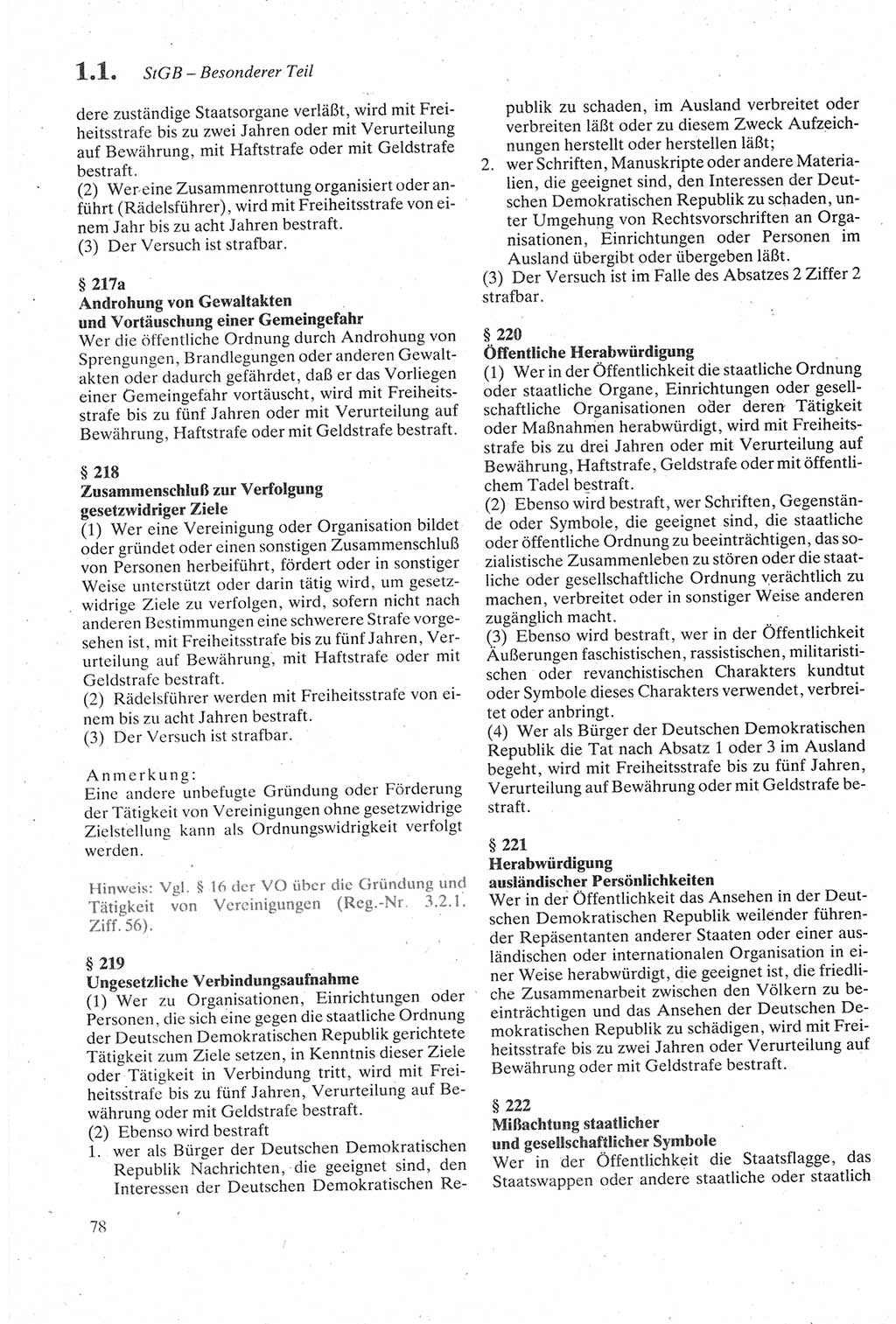 Strafgesetzbuch (StGB) der Deutschen Demokratischen Republik (DDR) sowie angrenzende Gesetze und Bestimmungen 1979, Seite 78 (StGB DDR Ges. Best. 1979, S. 78)