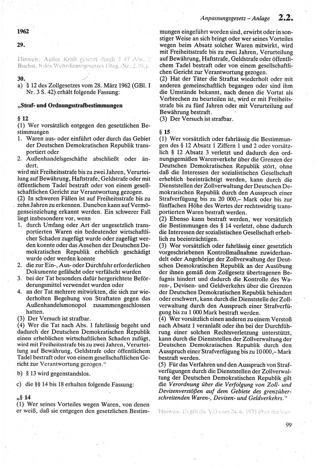 Strafgesetzbuch (StGB) der Deutschen Demokratischen Republik (DDR) sowie angrenzende Gesetze und Bestimmungen 1979, Seite 99 (StGB DDR Ges. Best. 1979, S. 99)