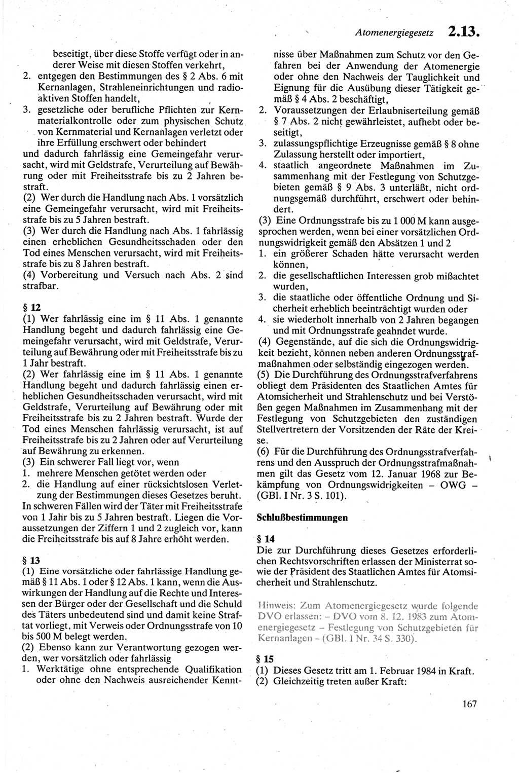 Strafgesetzbuch (StGB) der Deutschen Demokratischen Republik (DDR) sowie angrenzende Gesetze und Bestimmungen 1979, Seite 167 (StGB DDR Ges. Best. 1979, S. 167)