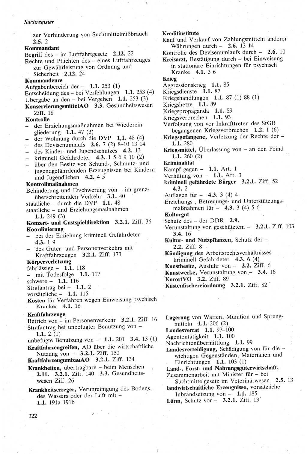 Strafgesetzbuch (StGB) der Deutschen Demokratischen Republik (DDR) sowie angrenzende Gesetze und Bestimmungen 1979, Seite 322 (StGB DDR Ges. Best. 1979, S. 322)