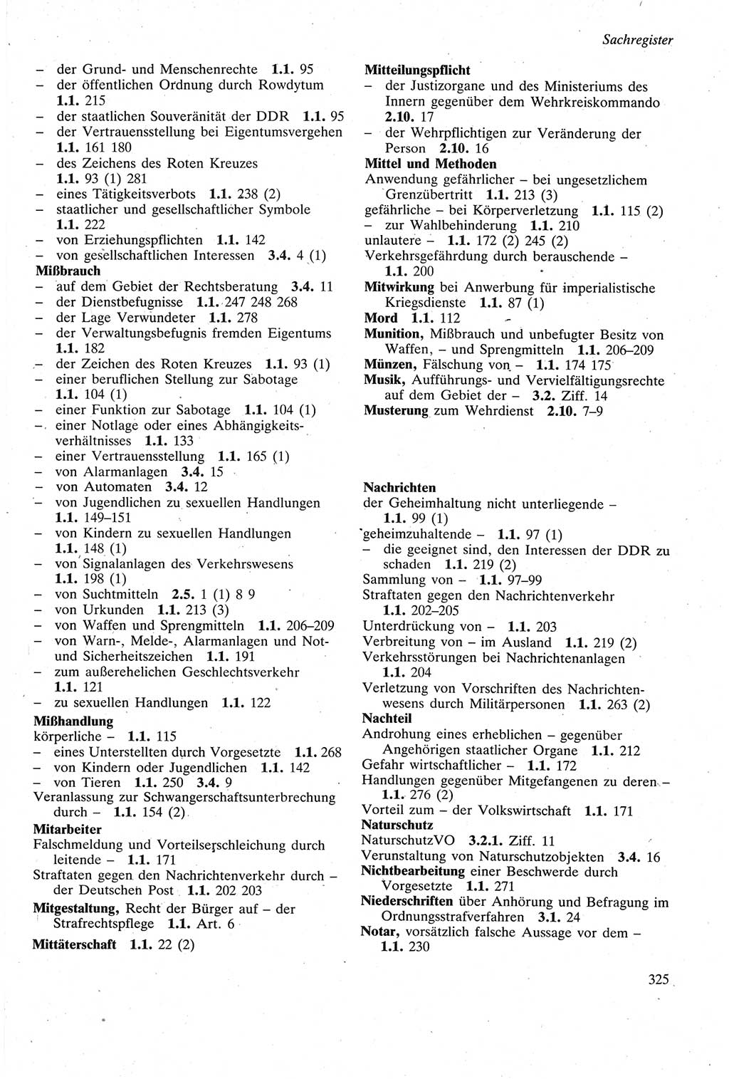 Strafgesetzbuch (StGB) der Deutschen Demokratischen Republik (DDR) sowie angrenzende Gesetze und Bestimmungen 1979, Seite 325 (StGB DDR Ges. Best. 1979, S. 325)