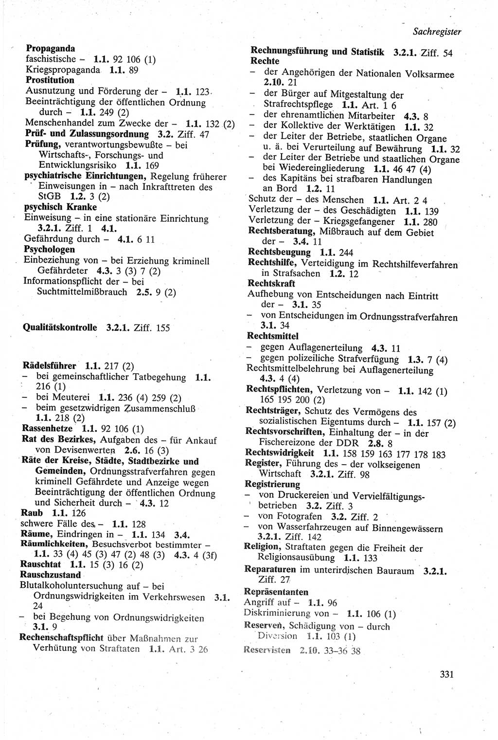 Strafgesetzbuch (StGB) der Deutschen Demokratischen Republik (DDR) sowie angrenzende Gesetze und Bestimmungen 1979, Seite 331 (StGB DDR Ges. Best. 1979, S. 331)