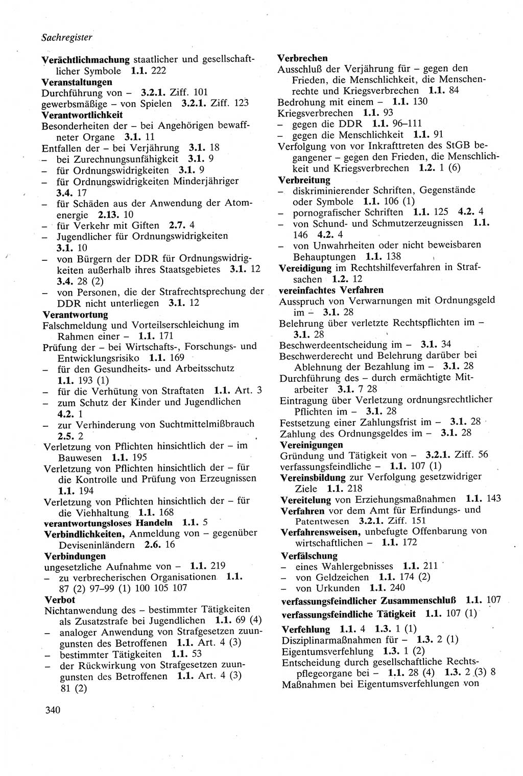 Strafgesetzbuch (StGB) der Deutschen Demokratischen Republik (DDR) sowie angrenzende Gesetze und Bestimmungen 1979, Seite 340 (StGB DDR Ges. Best. 1979, S. 340)