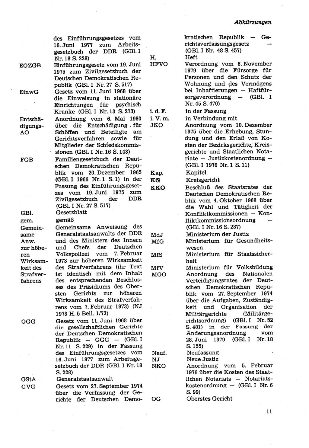 Strafprozeßordnung (StPO) der Deutschen Demokratischen Republik (DDR) sowie angrenzende Gesetze und Bestimmungen 1979, Seite 11 (StPO DDR Ges. Best. 1979, S. 11)