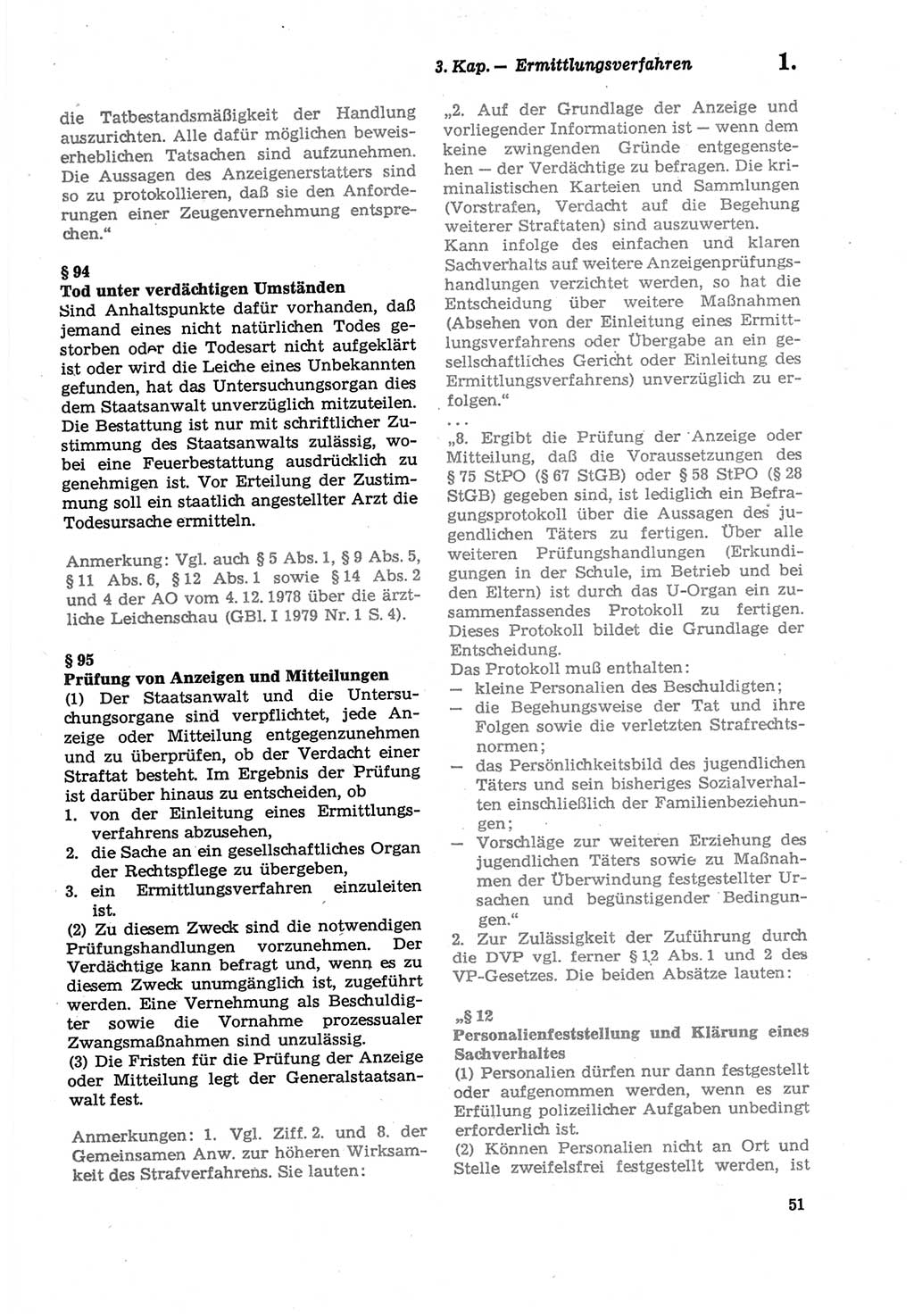 Strafprozeßordnung (StPO) der Deutschen Demokratischen Republik (DDR) sowie angrenzende Gesetze und Bestimmungen 1979, Seite 51 (StPO DDR Ges. Best. 1979, S. 51)