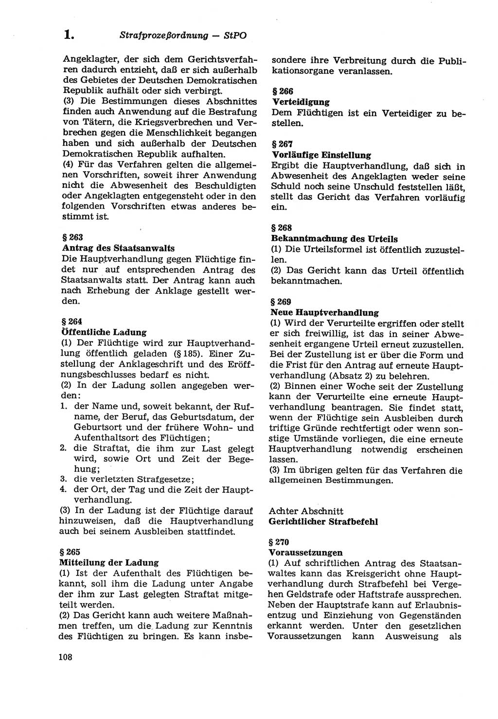 Strafprozeßordnung (StPO) der Deutschen Demokratischen Republik (DDR) sowie angrenzende Gesetze und Bestimmungen 1979, Seite 108 (StPO DDR Ges. Best. 1979, S. 108)