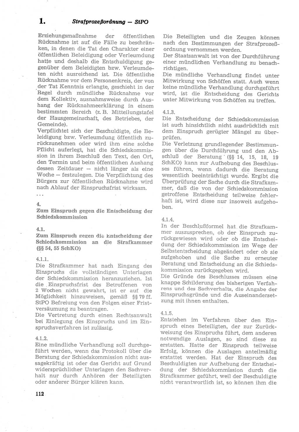 Strafprozeßordnung (StPO) der Deutschen Demokratischen Republik (DDR) sowie angrenzende Gesetze und Bestimmungen 1979, Seite 112 (StPO DDR Ges. Best. 1979, S. 112)