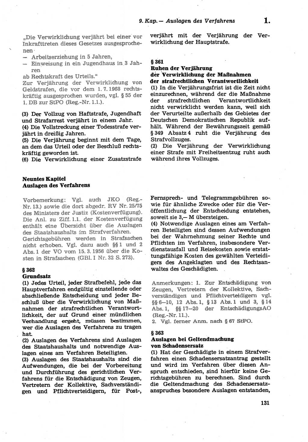 Strafprozeßordnung (StPO) der Deutschen Demokratischen Republik (DDR) sowie angrenzende Gesetze und Bestimmungen 1979, Seite 131 (StPO DDR Ges. Best. 1979, S. 131)