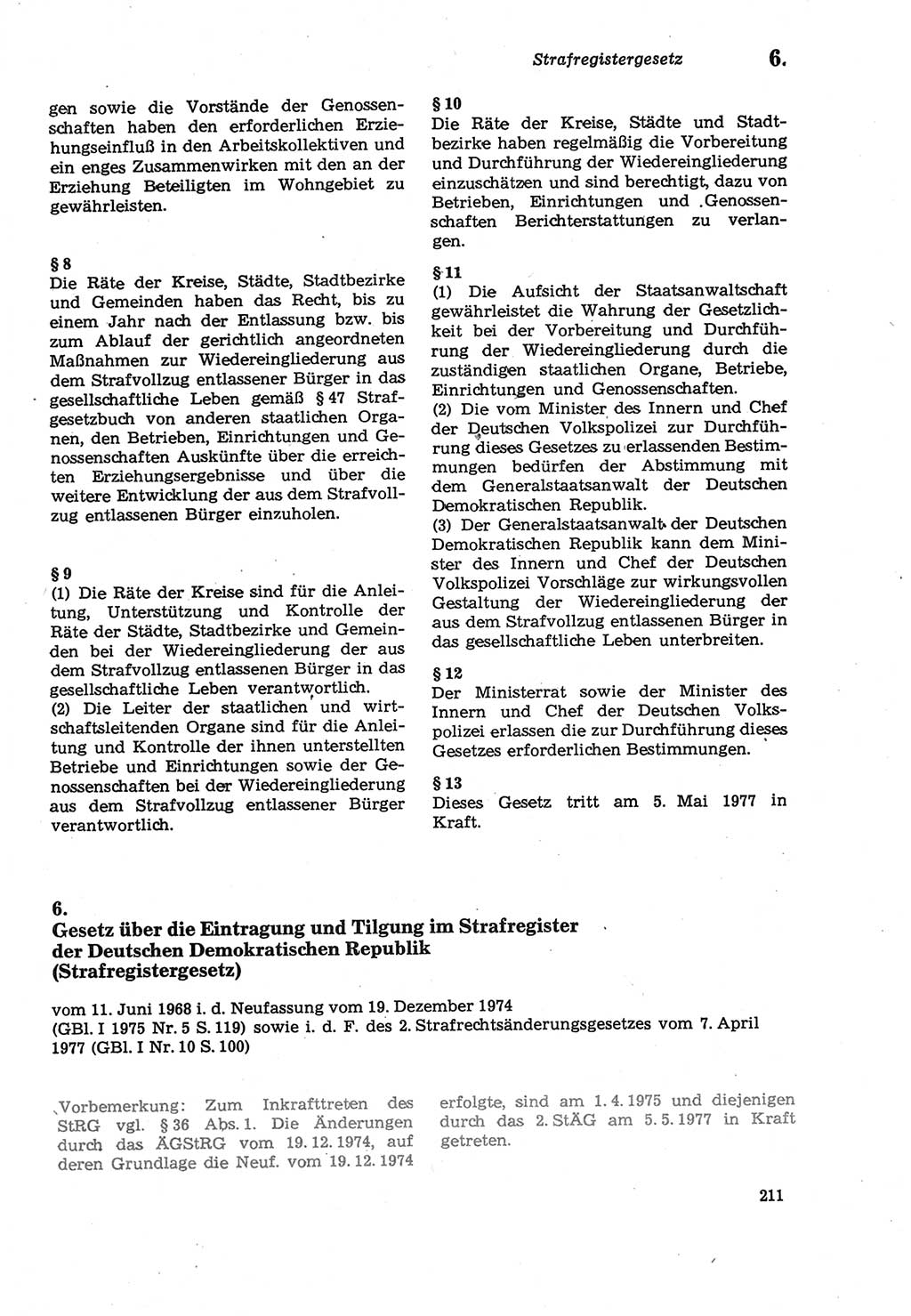 Strafprozeßordnung (StPO) der Deutschen Demokratischen Republik (DDR) sowie angrenzende Gesetze und Bestimmungen 1979, Seite 211 (StPO DDR Ges. Best. 1979, S. 211)