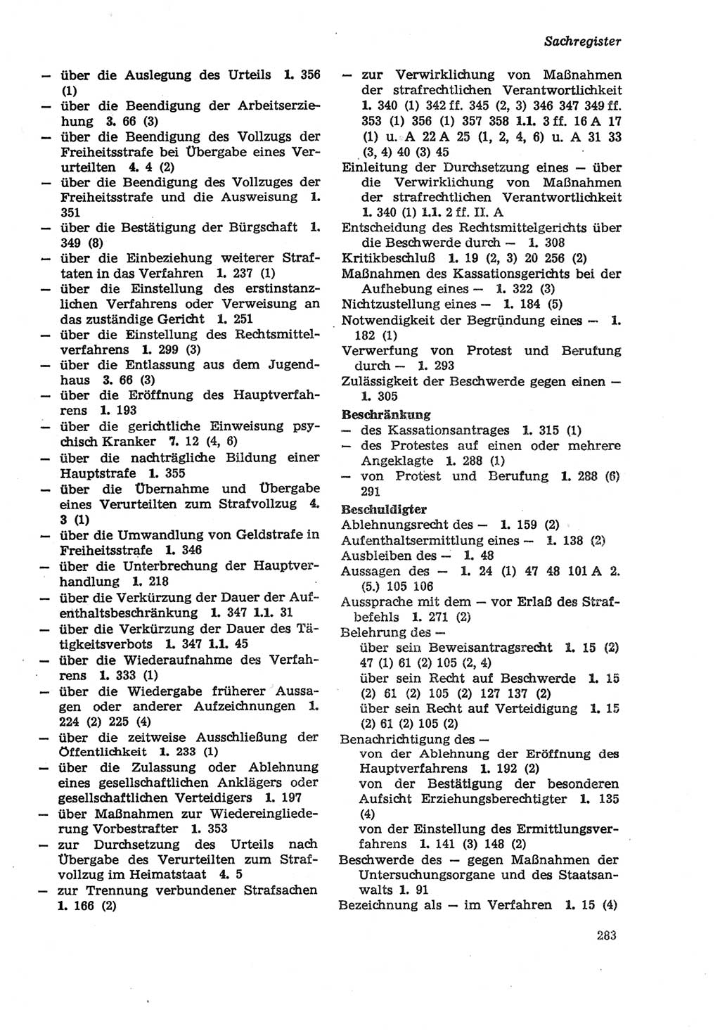 Strafprozeßordnung (StPO) der Deutschen Demokratischen Republik (DDR) sowie angrenzende Gesetze und Bestimmungen 1979, Seite 283 (StPO DDR Ges. Best. 1979, S. 283)