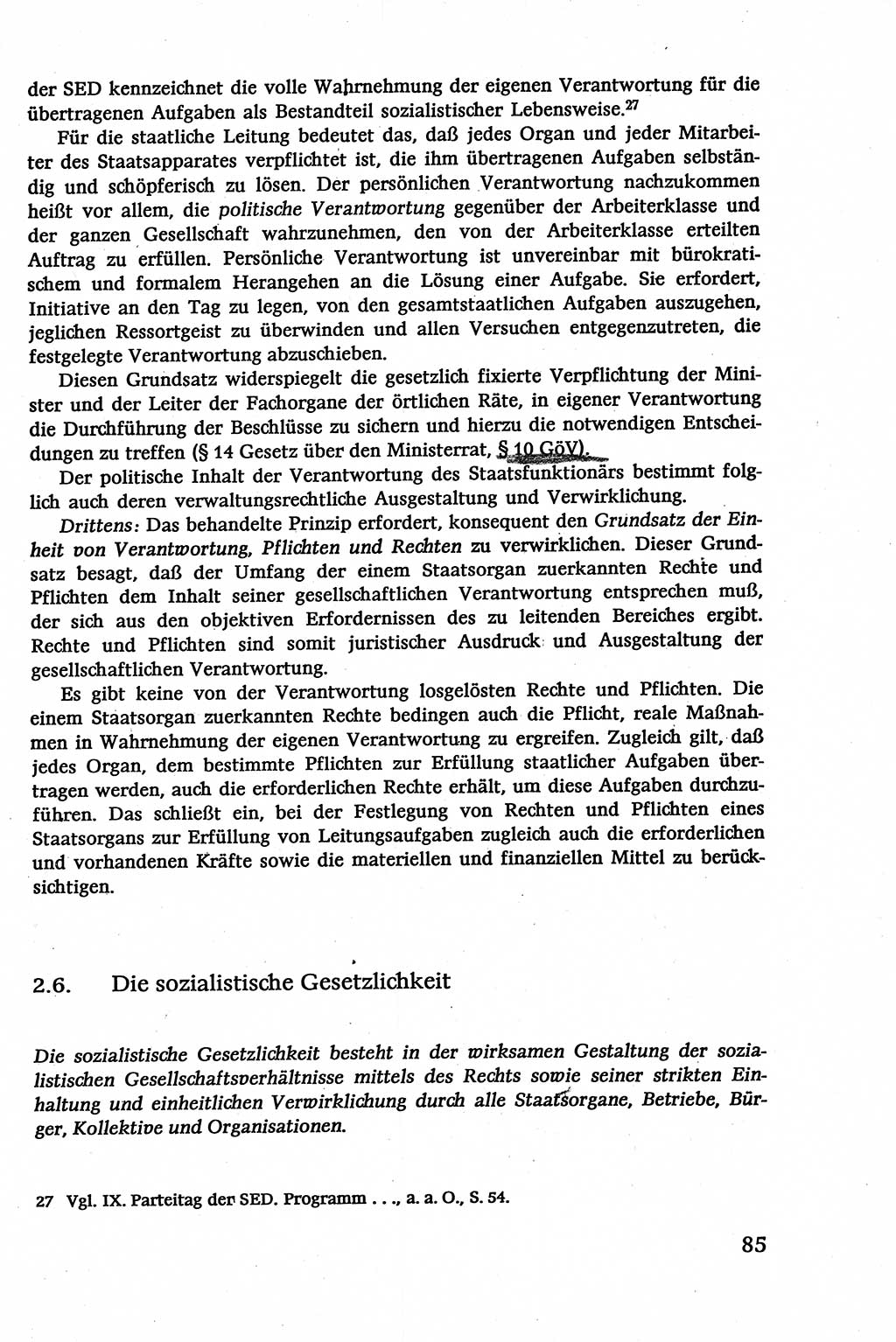 Verwaltungsrecht [Deutsche Demokratische Republik (DDR)], Lehrbuch 1979, Seite 85 (Verw.-R. DDR Lb. 1979, S. 85)