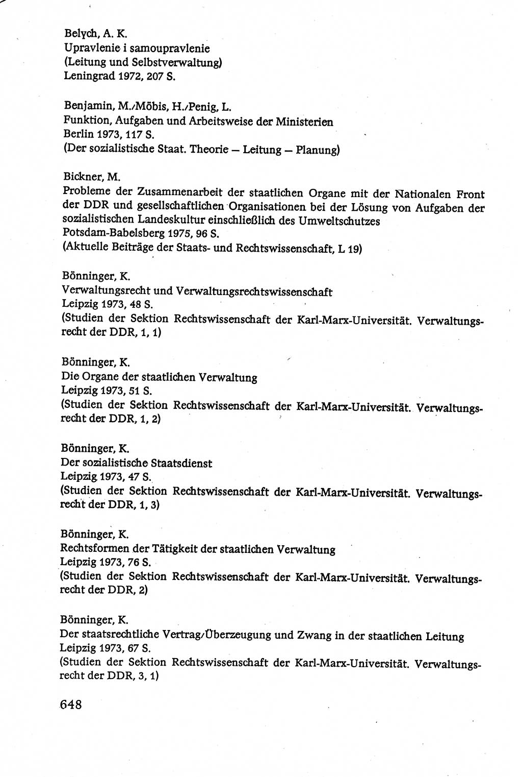 Verwaltungsrecht [Deutsche Demokratische Republik (DDR)], Lehrbuch 1979, Seite 648 (Verw.-R. DDR Lb. 1979, S. 648)