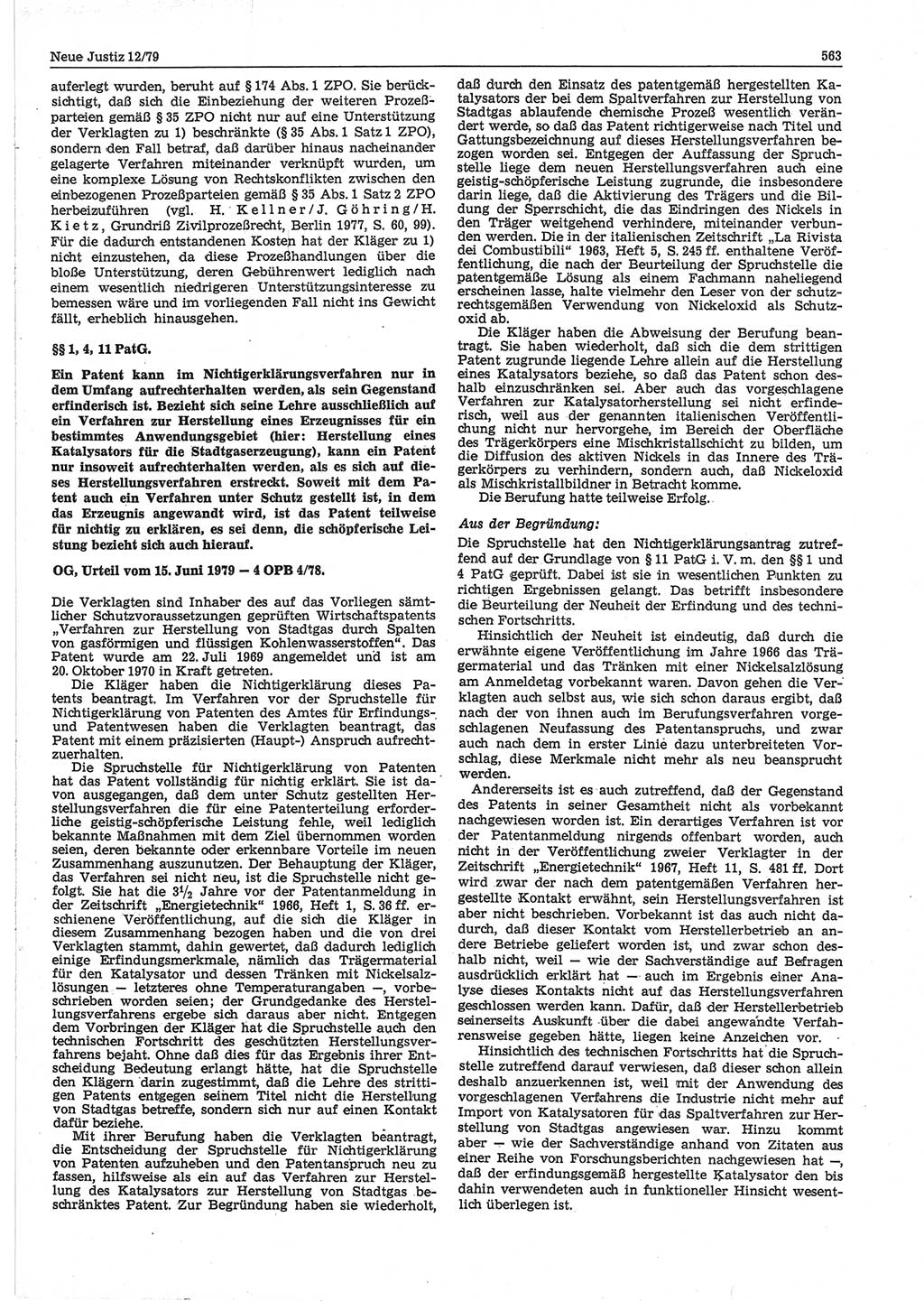 Neue Justiz (NJ), Zeitschrift für sozialistisches Recht und Gesetzlichkeit [Deutsche Demokratische Republik (DDR)], 33. Jahrgang 1979, Seite 563 (NJ DDR 1979, S. 563)