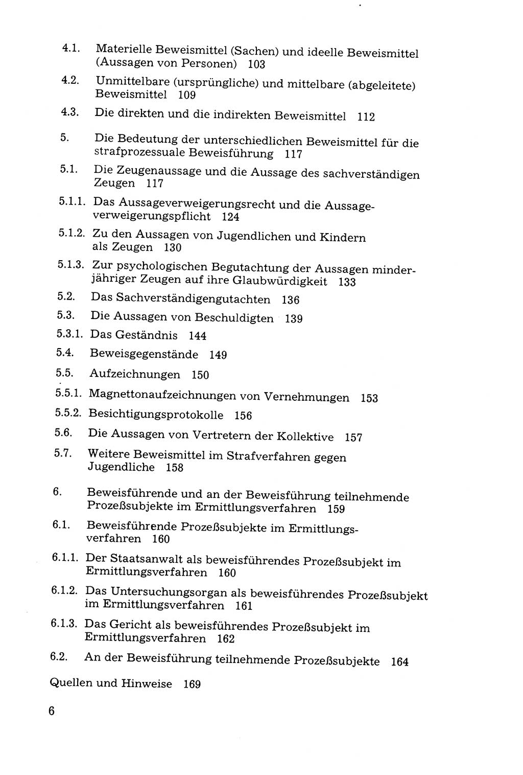 Grundfragen der Beweisführung im Ermittlungsverfahren [Deutsche Demokratische Republik (DDR)] 1980, Seite 6 (Bws.-Fhrg. EV DDR 1980, S. 6)