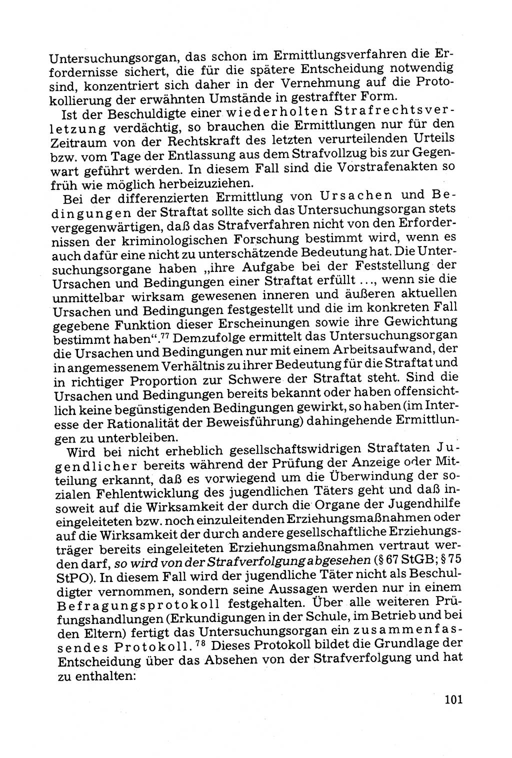 Grundfragen der Beweisführung im Ermittlungsverfahren [Deutsche Demokratische Republik (DDR)] 1980, Seite 101 (Bws.-Fhrg. EV DDR 1980, S. 101)
