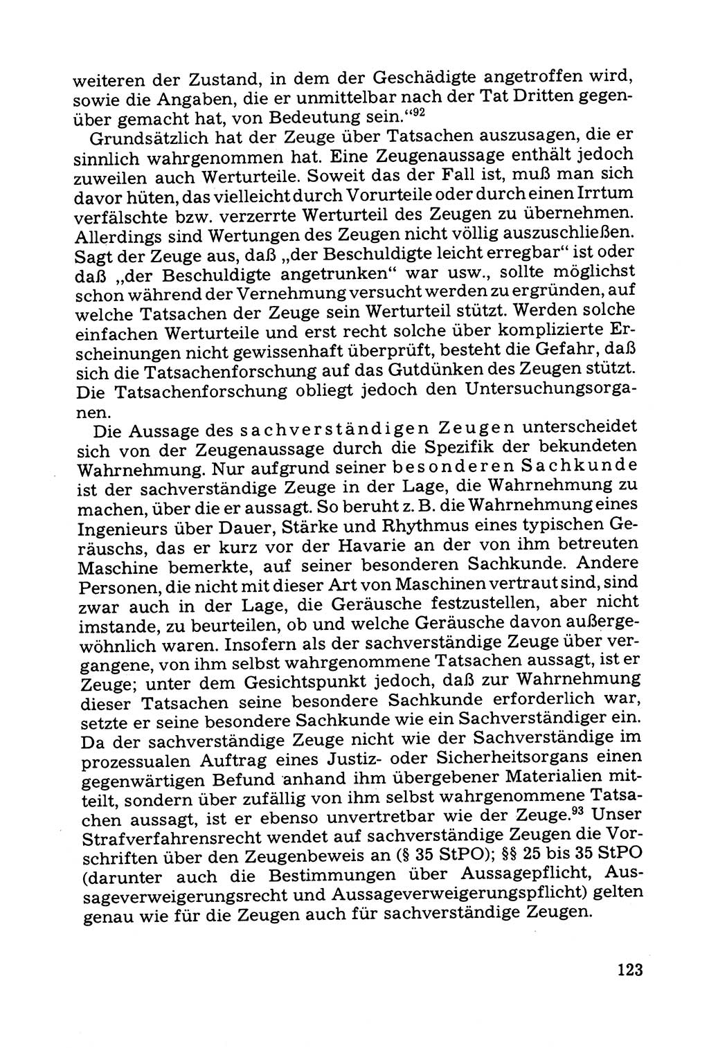 Grundfragen der Beweisführung im Ermittlungsverfahren [Deutsche Demokratische Republik (DDR)] 1980, Seite 123 (Bws.-Fhrg. EV DDR 1980, S. 123)